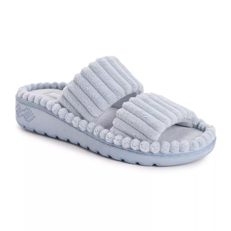 MUK LUKS Cloud Ribbed Terry Women's Double Strap Slide Slippers,  Product Image