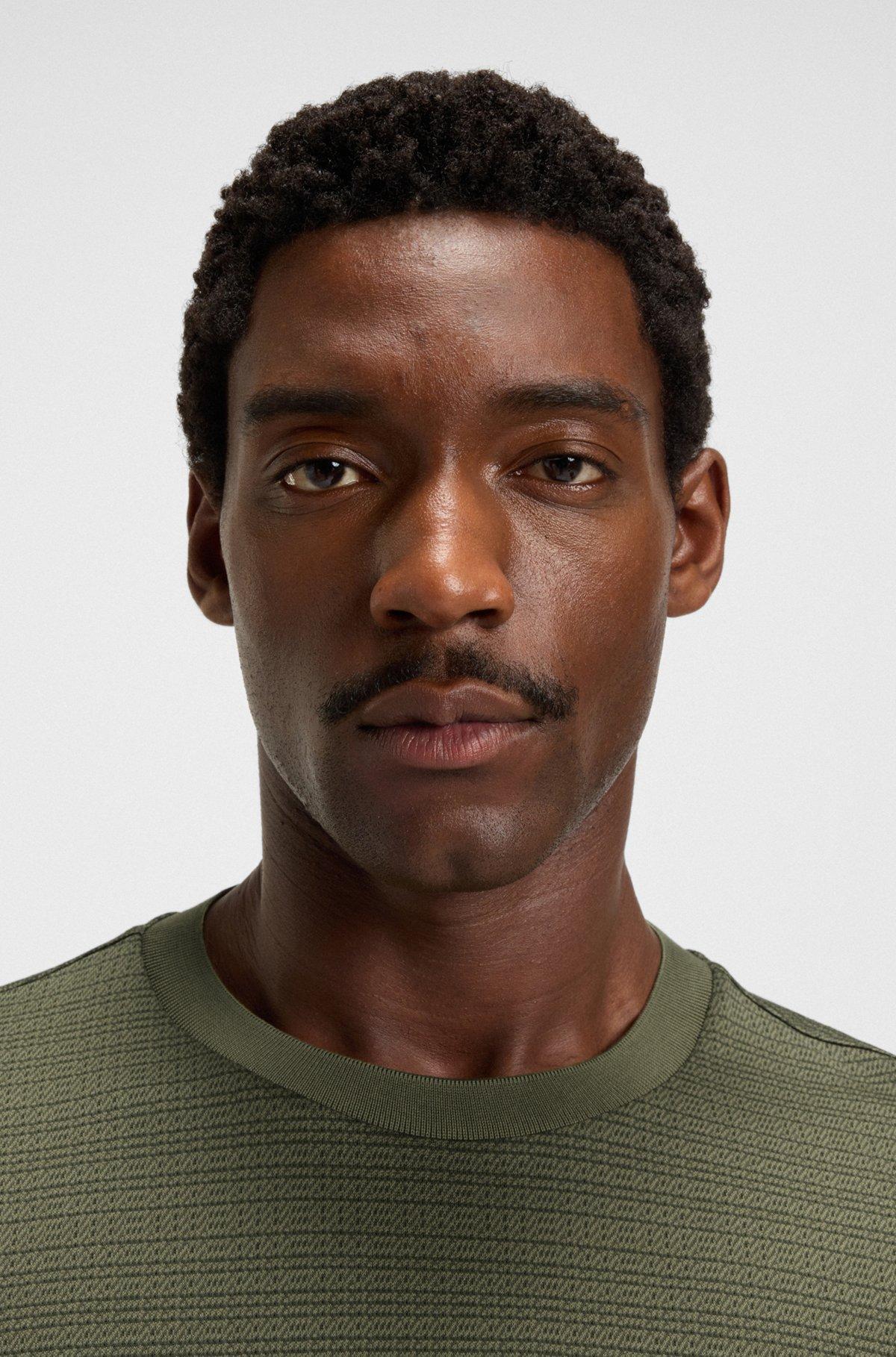 Mercerized-cotton T-shirt with grid pattern Product Image