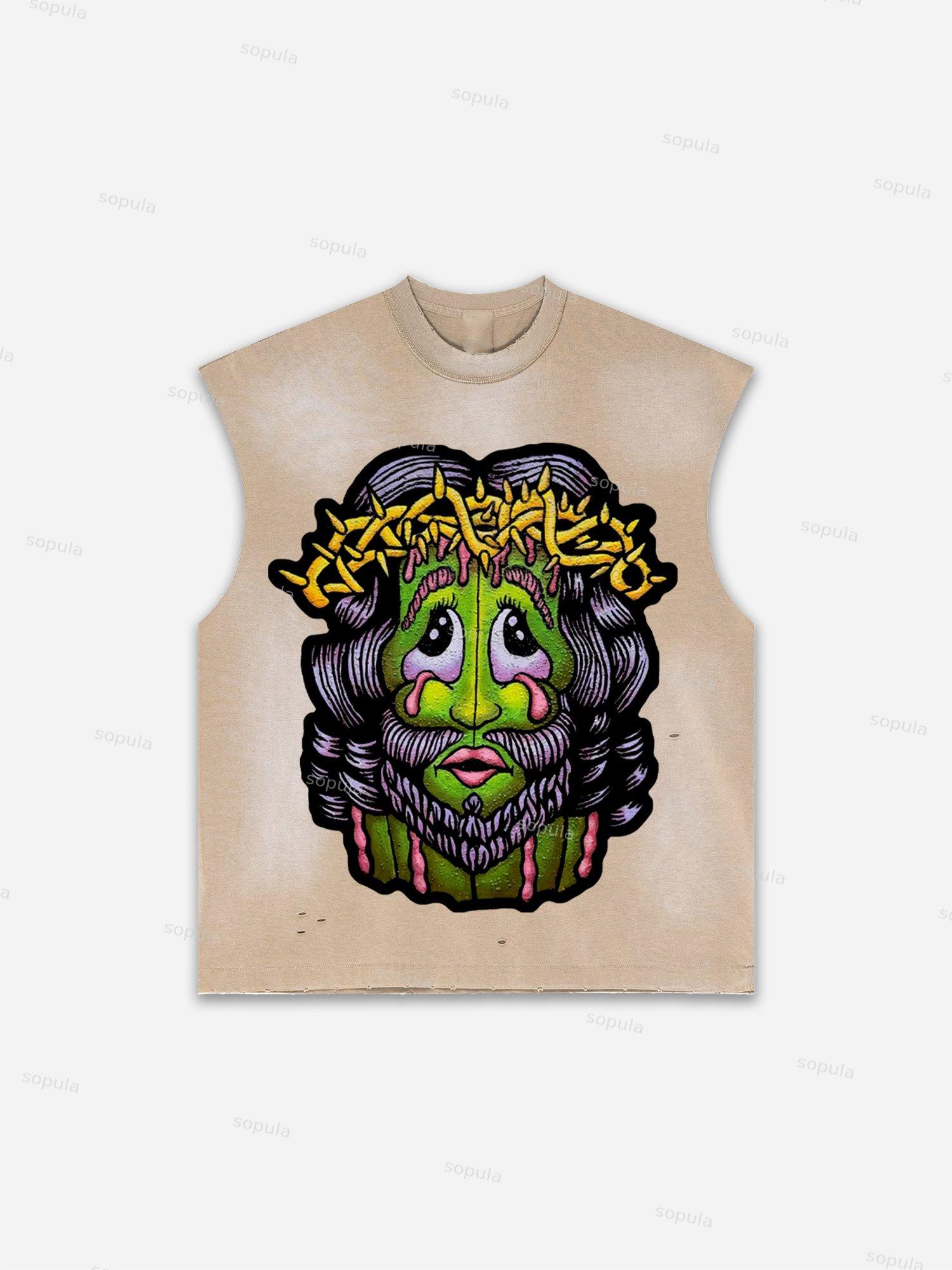 Western Eagle Graphic Men's Washed Tank Top Sleeveless Shirts Product Image