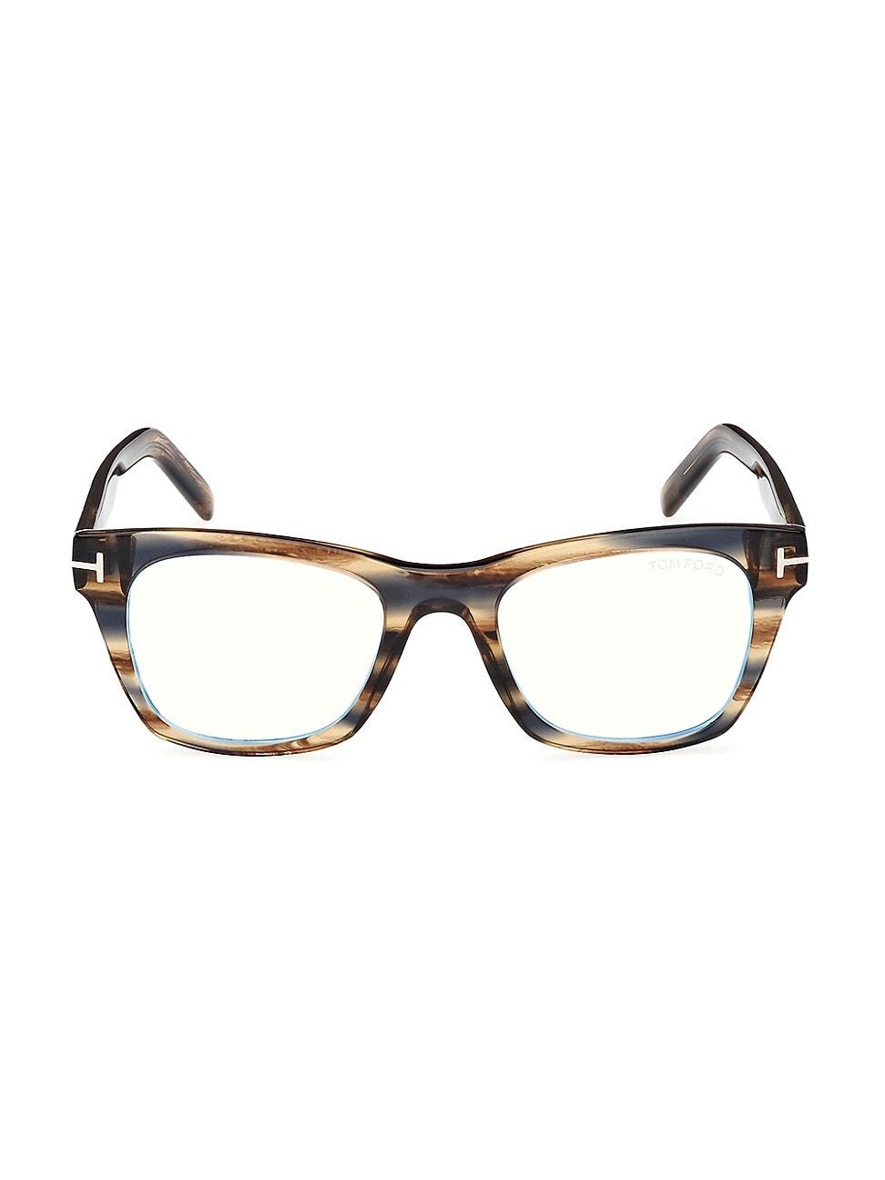 Mens 52MM Square Blue-Block Optical Glasses Product Image