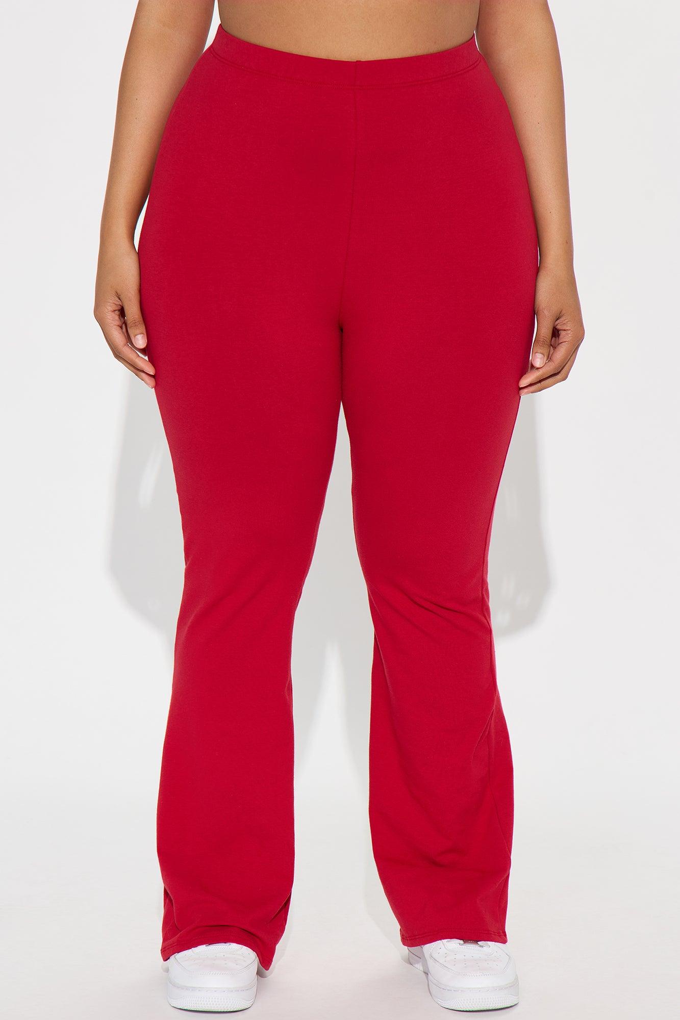 Petite Adriana Flare Pant - Red Product Image