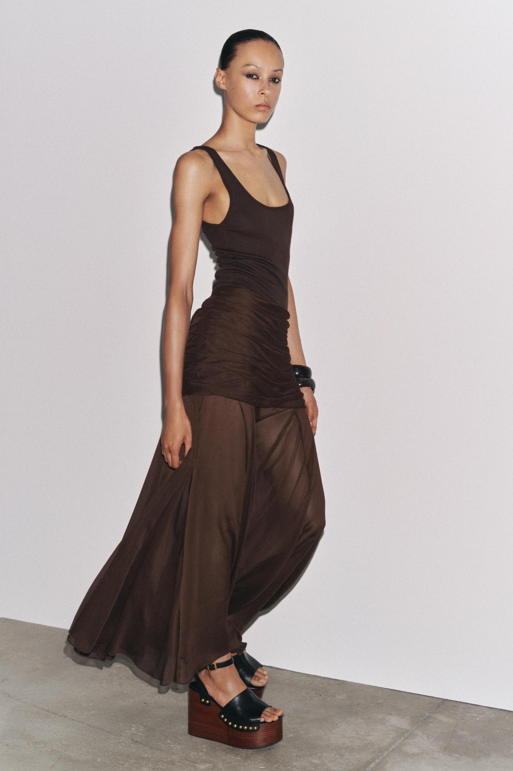 ZW COLLECTION SEMI-SHEER DRAPED SKIRT Product Image