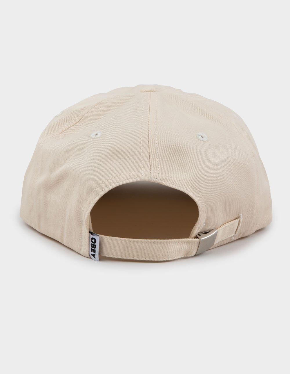 OBEY Collegiate 6 Panel Strapback Hat - CREAM Product Image