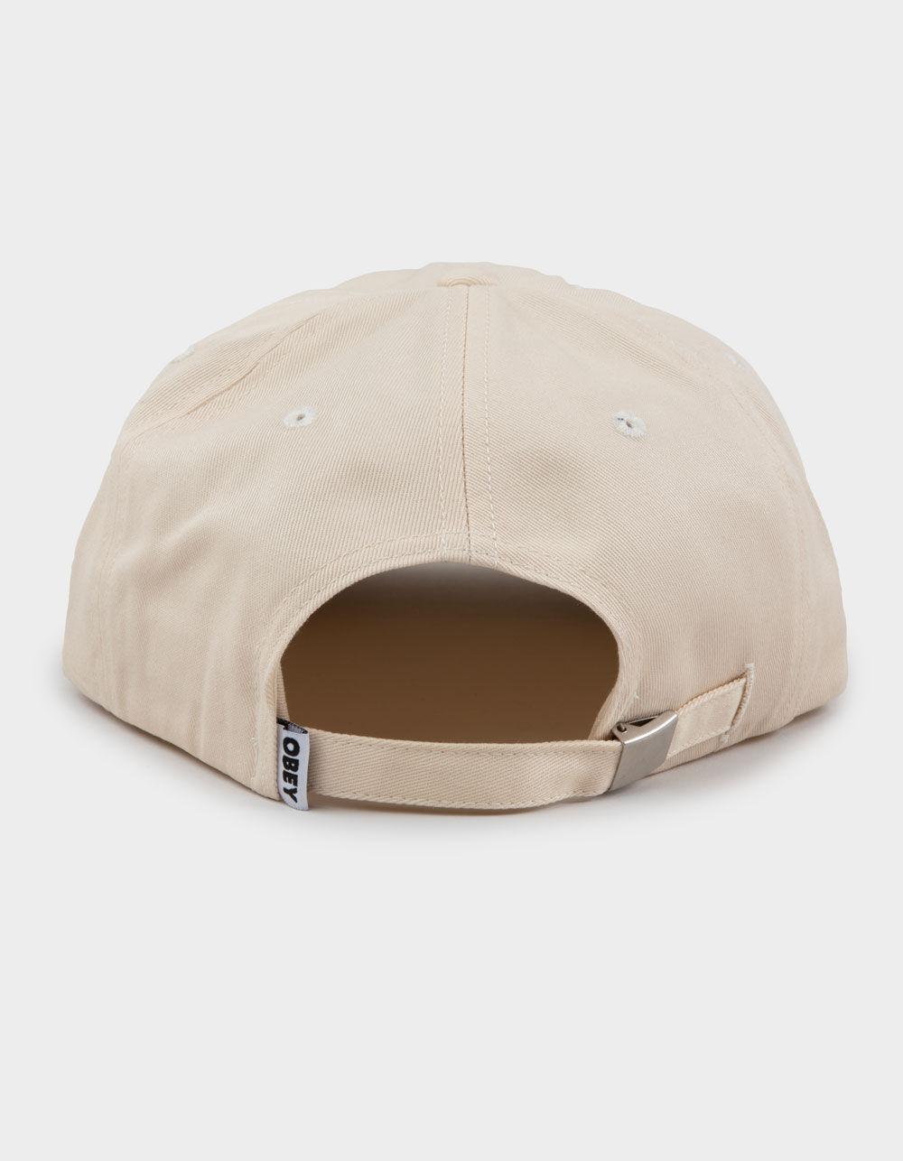 OBEY Collegiate 6 Panel Strapback Hat - CREAM Product Image