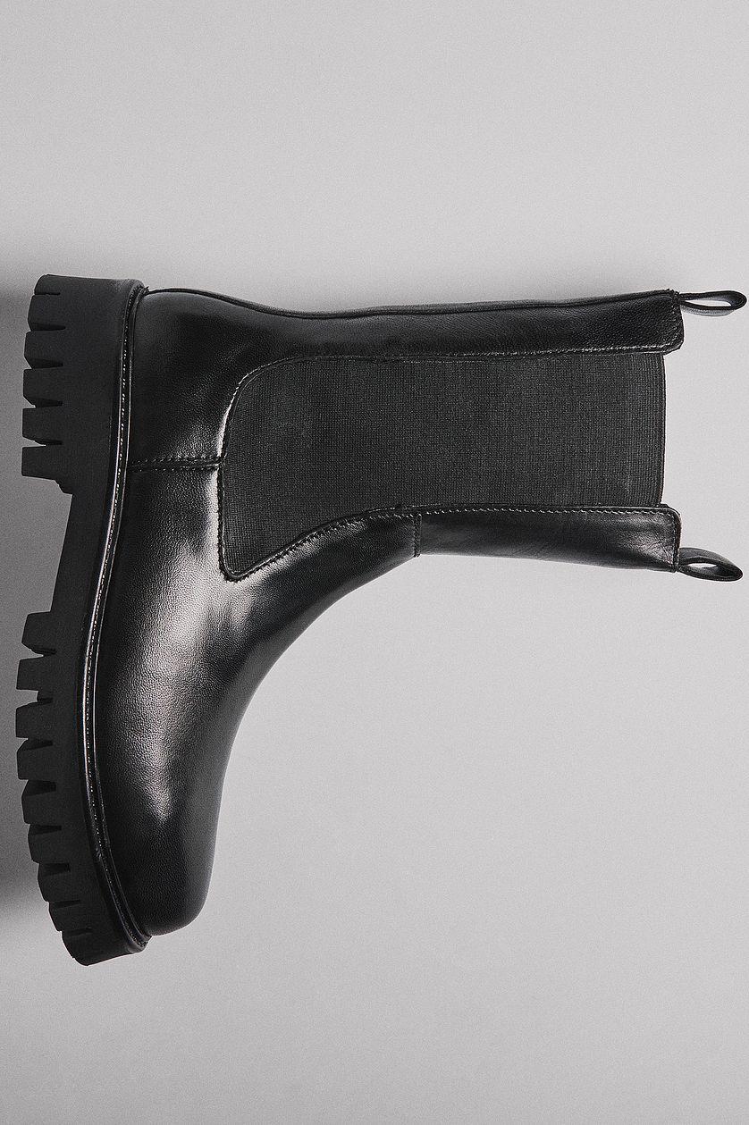 Leather Elastic Boots Product Image