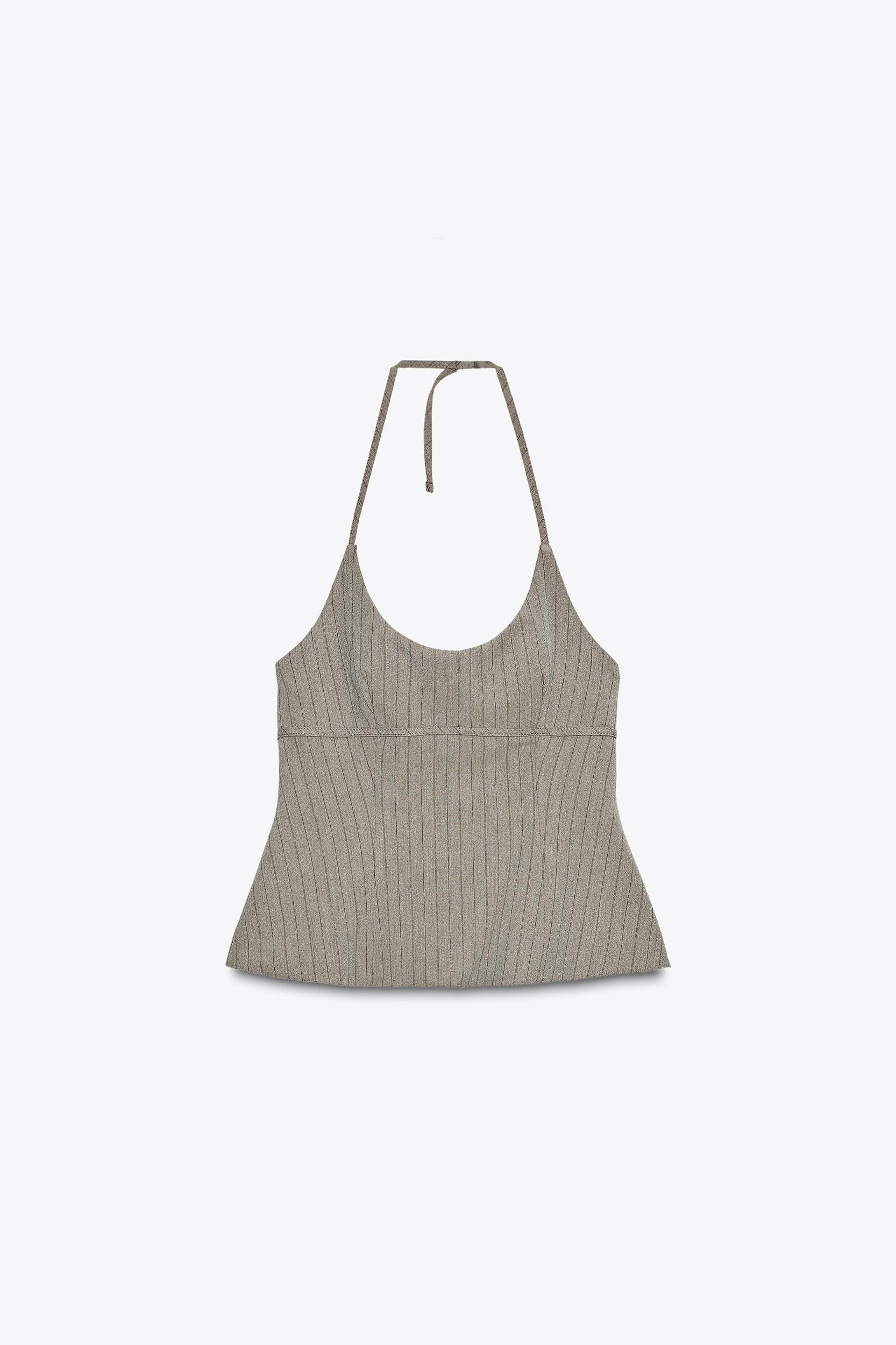 PINSTRIPE HALTER TOP Product Image