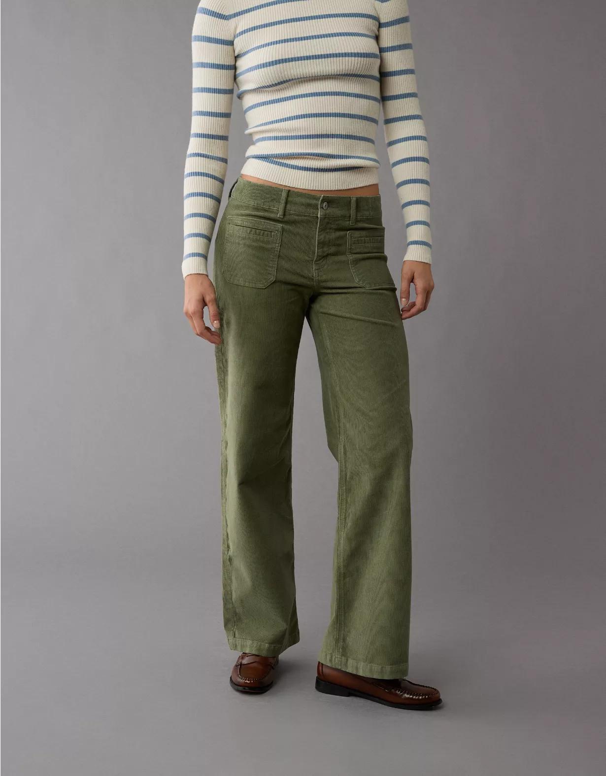 AE Stretch Corduroy Low-Rise Baggy Wide-Leg Pant Product Image