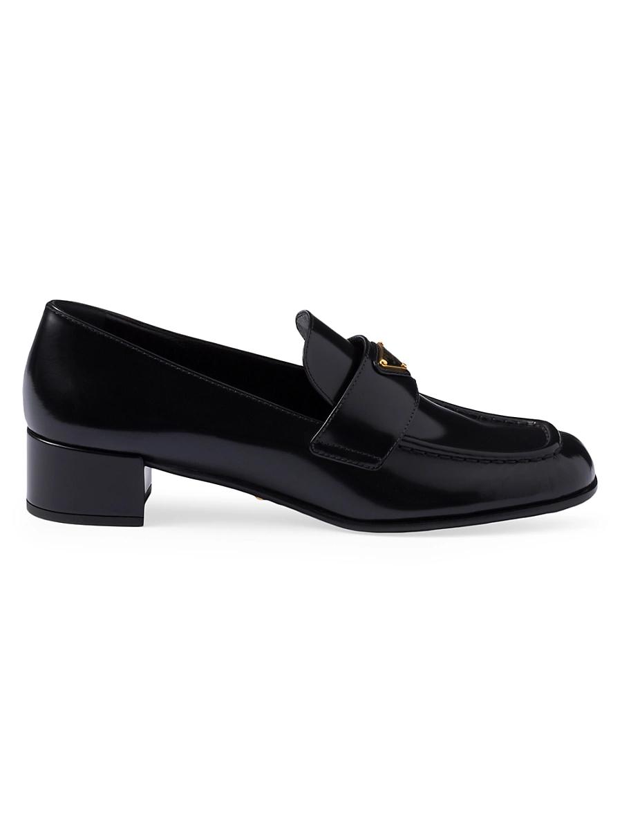 Womens Brushed Leather Loafers Product Image