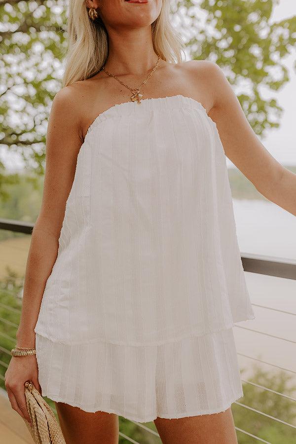 Cocktails First Romper in White Product Image