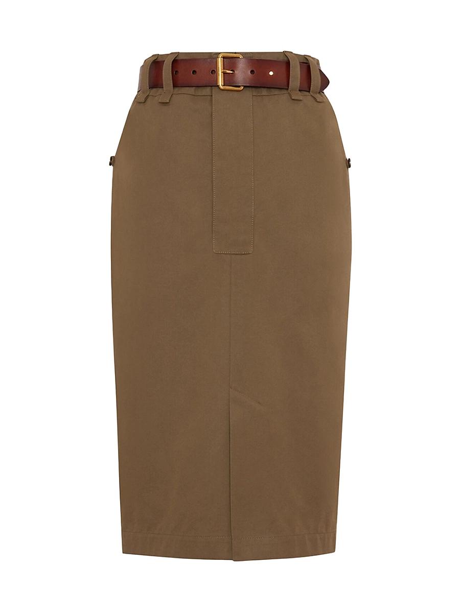 Womens Pencil Skirt in Cotton Twill Product Image