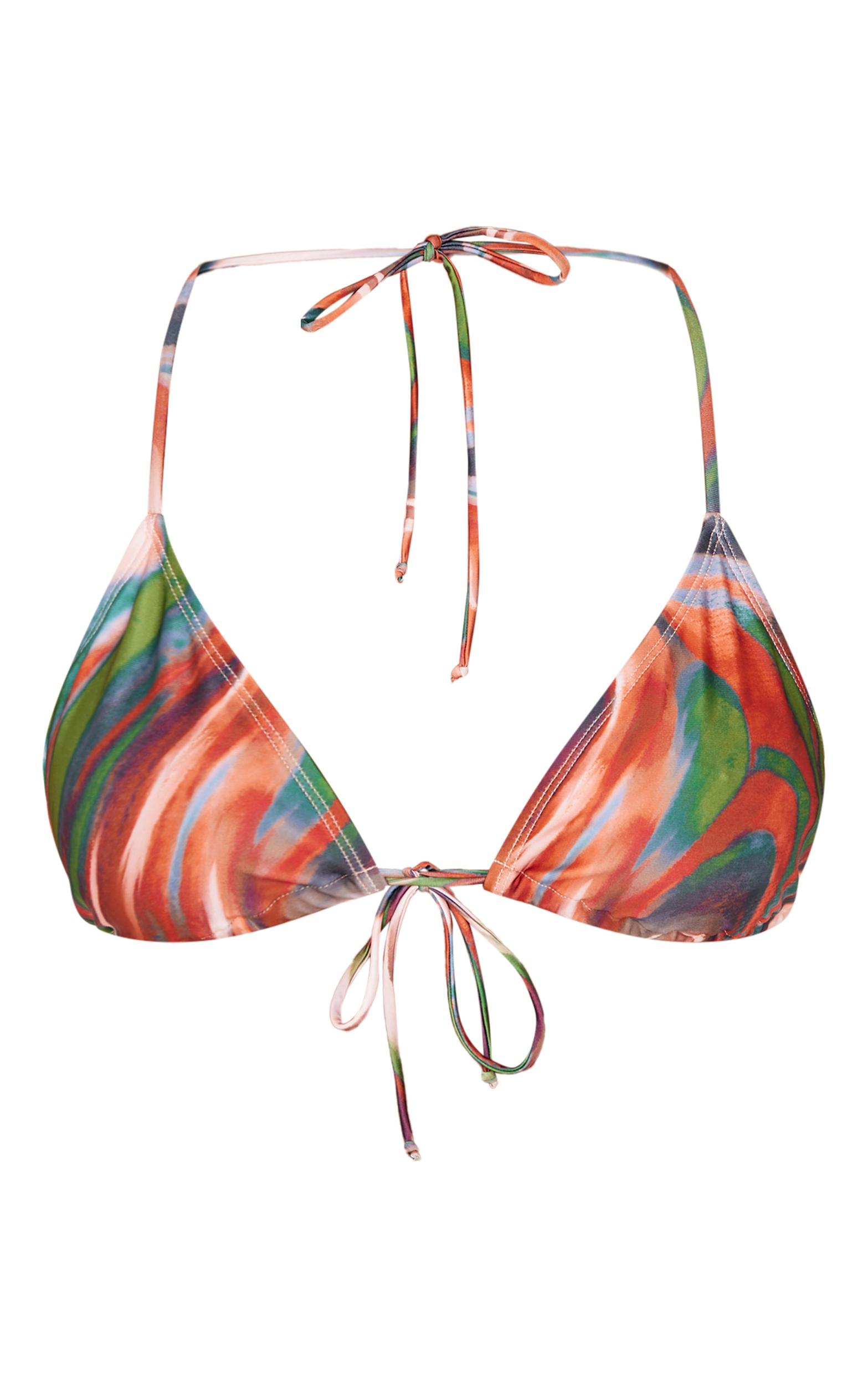 Multi Printed Micro Triangle Bikini Top Product Image