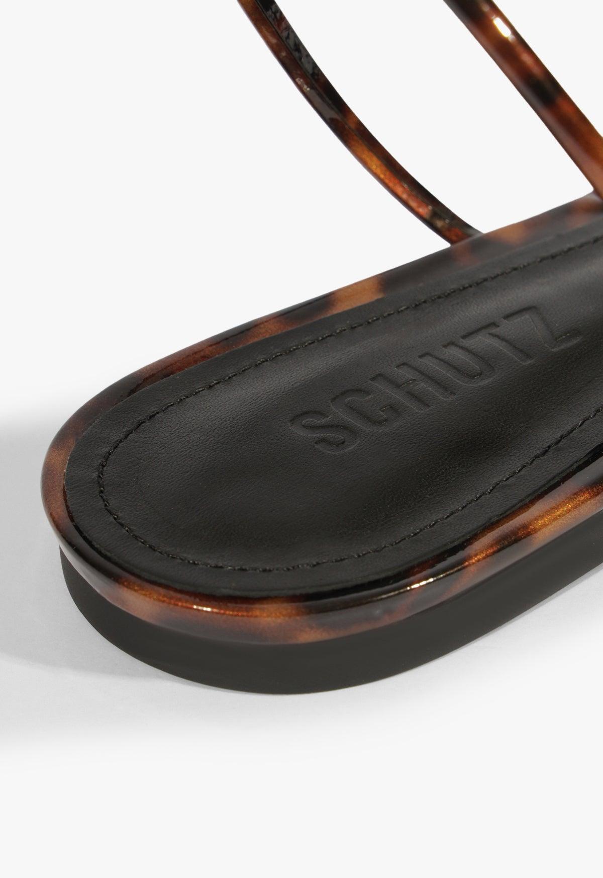 Inez Animal Print Leather Flat Sandal Product Image