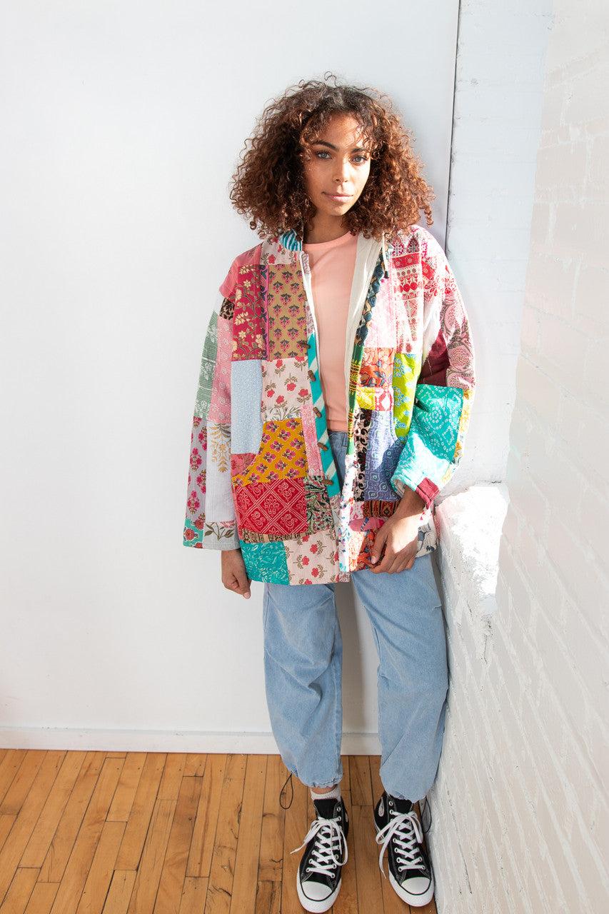 Hooded Patchwork Jacket Product Image