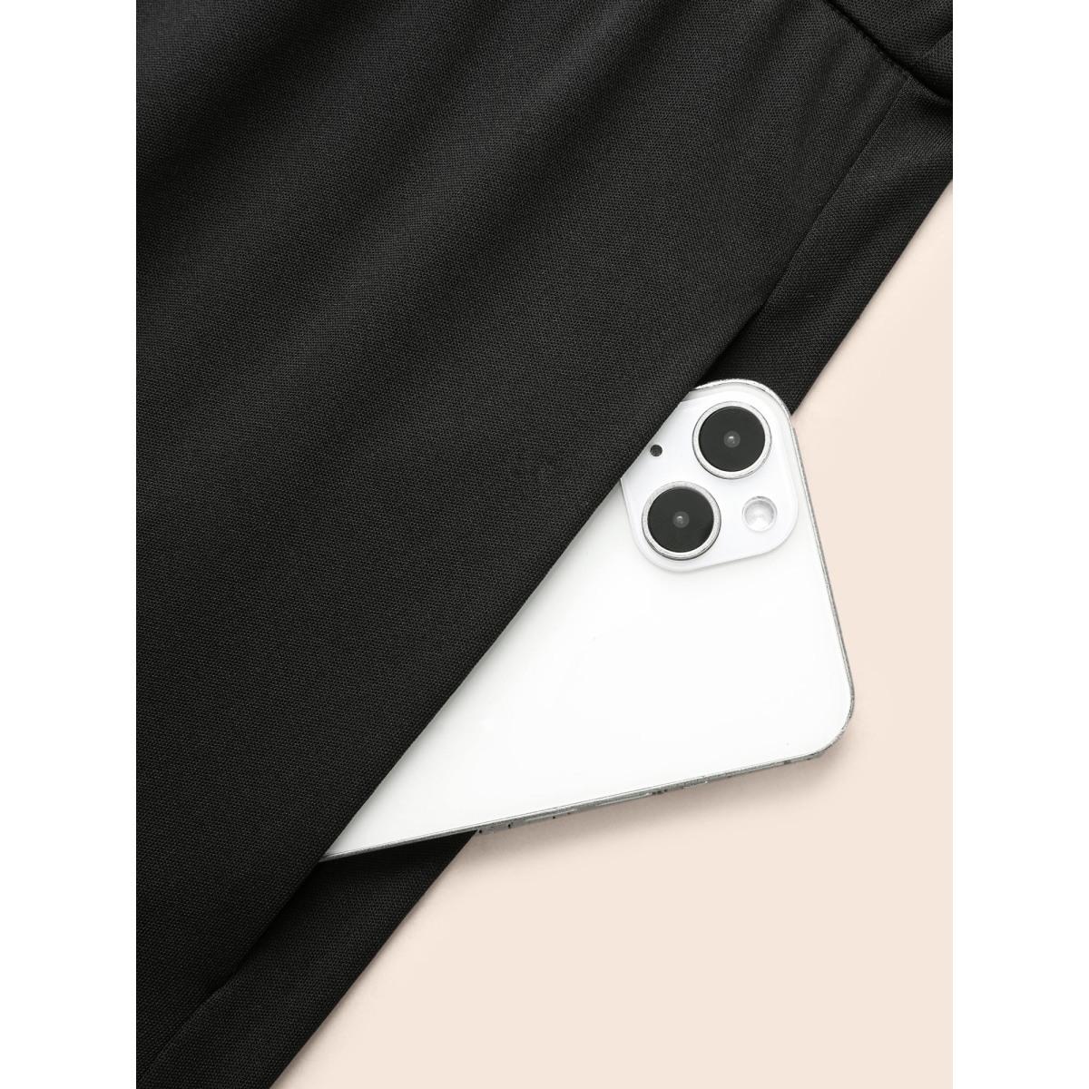 Plus Size Black Solid Slightly Stretchy Pocket Jumpsuit Women Elegant Sleeveless Non Everyday Loose Jumpsuits BloomChic 10/M Product Image