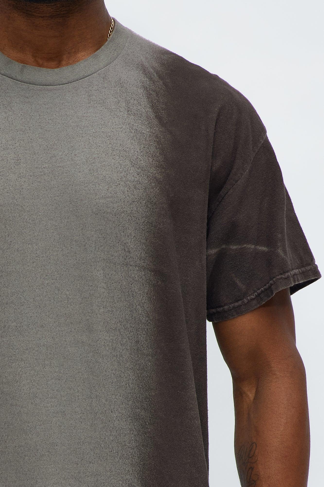 Split Up Washed Tee - Dark Brown Male Product Image