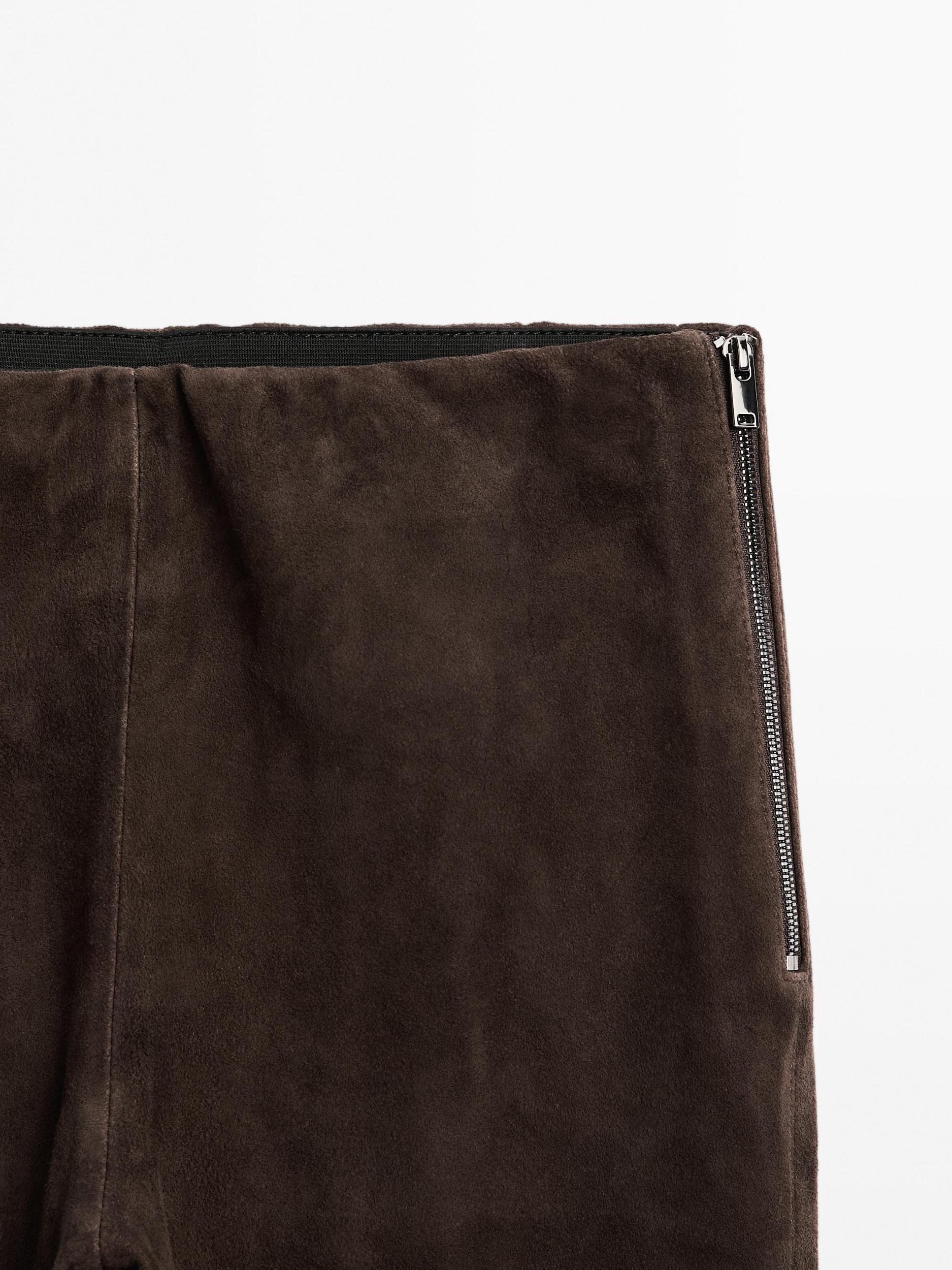 Suede leather leggings Product Image