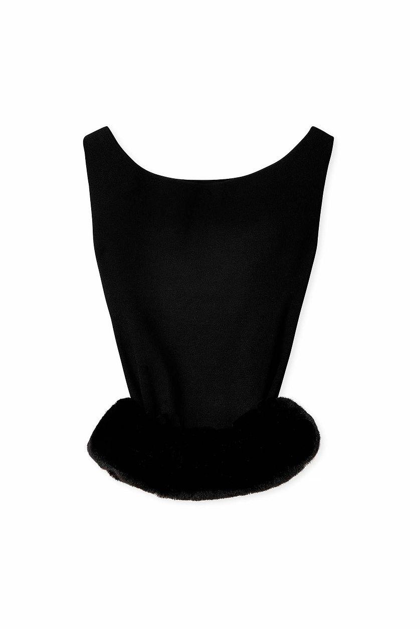 Faux Fur Detail Top Product Image