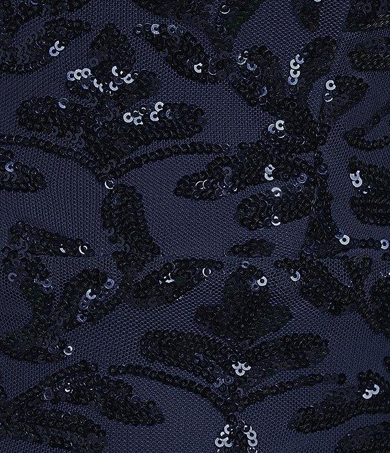 Honey and Rosie Pattern Sequin One Shoulder Double Strap Bodycon Dress Product Image