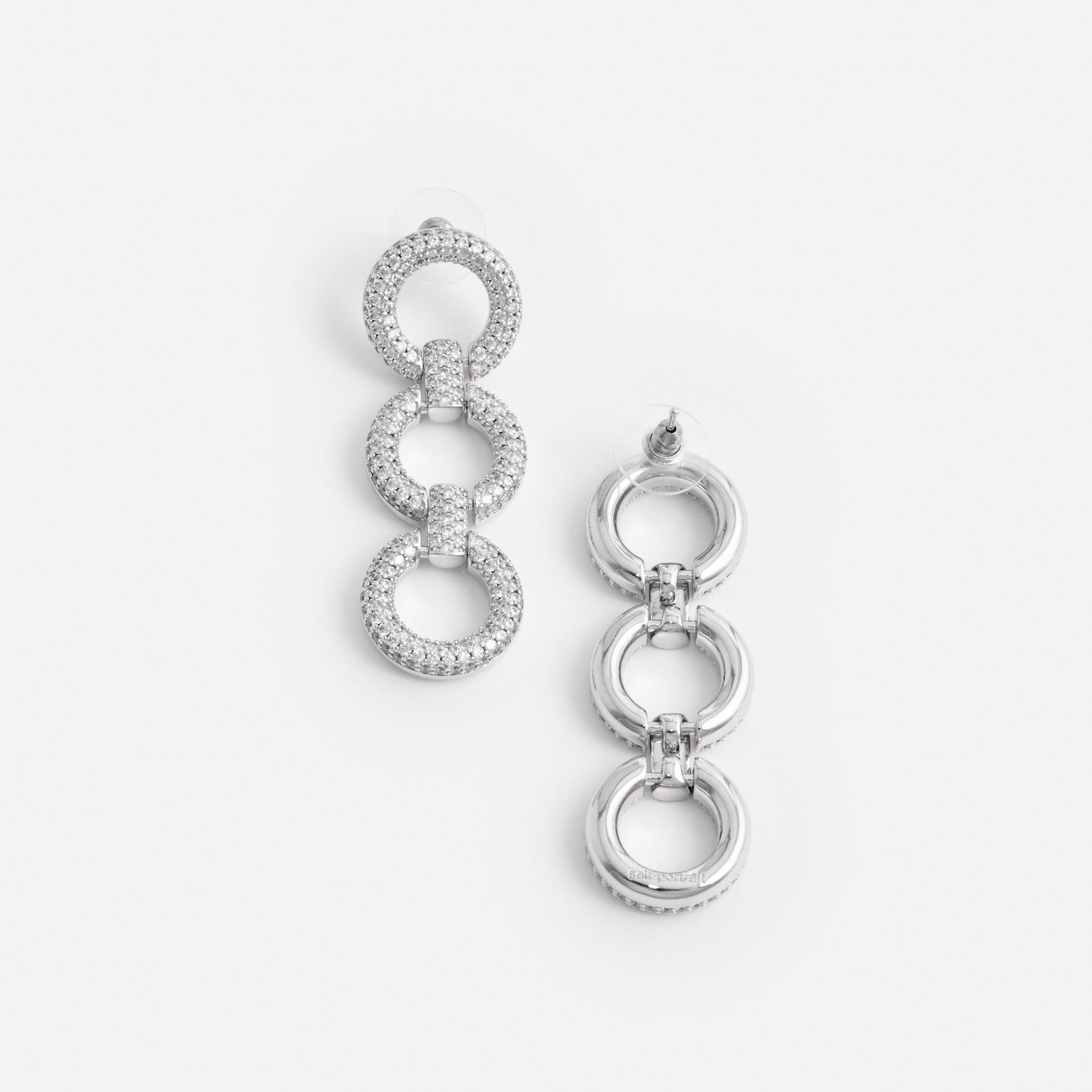 Crystal Link Three Tiered Earrings Product Image