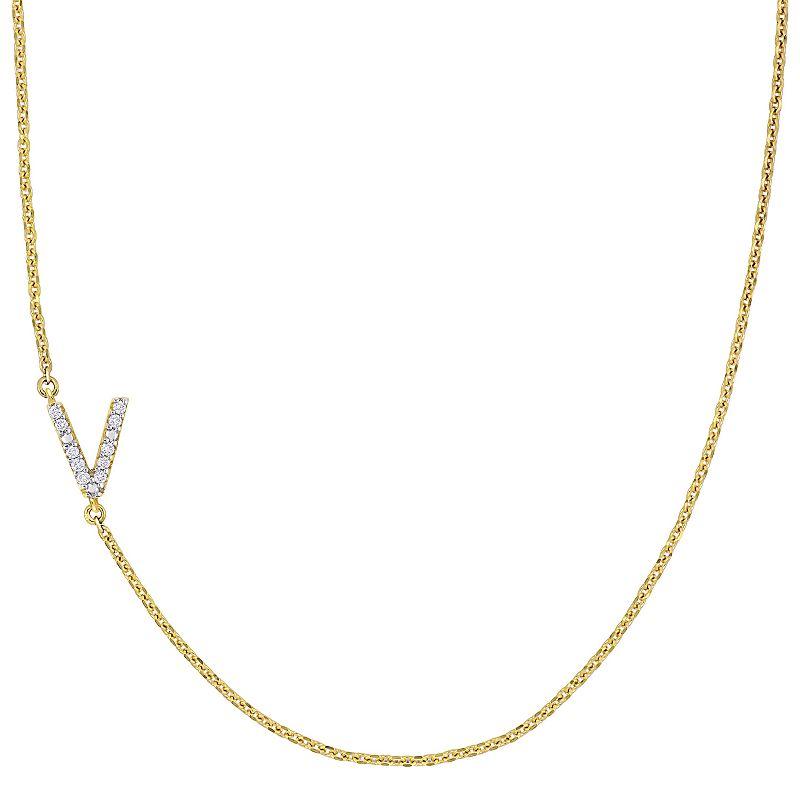 Stella Grace 14k Gold Diamond Accent Initial Necklace, Women's,  Product Image