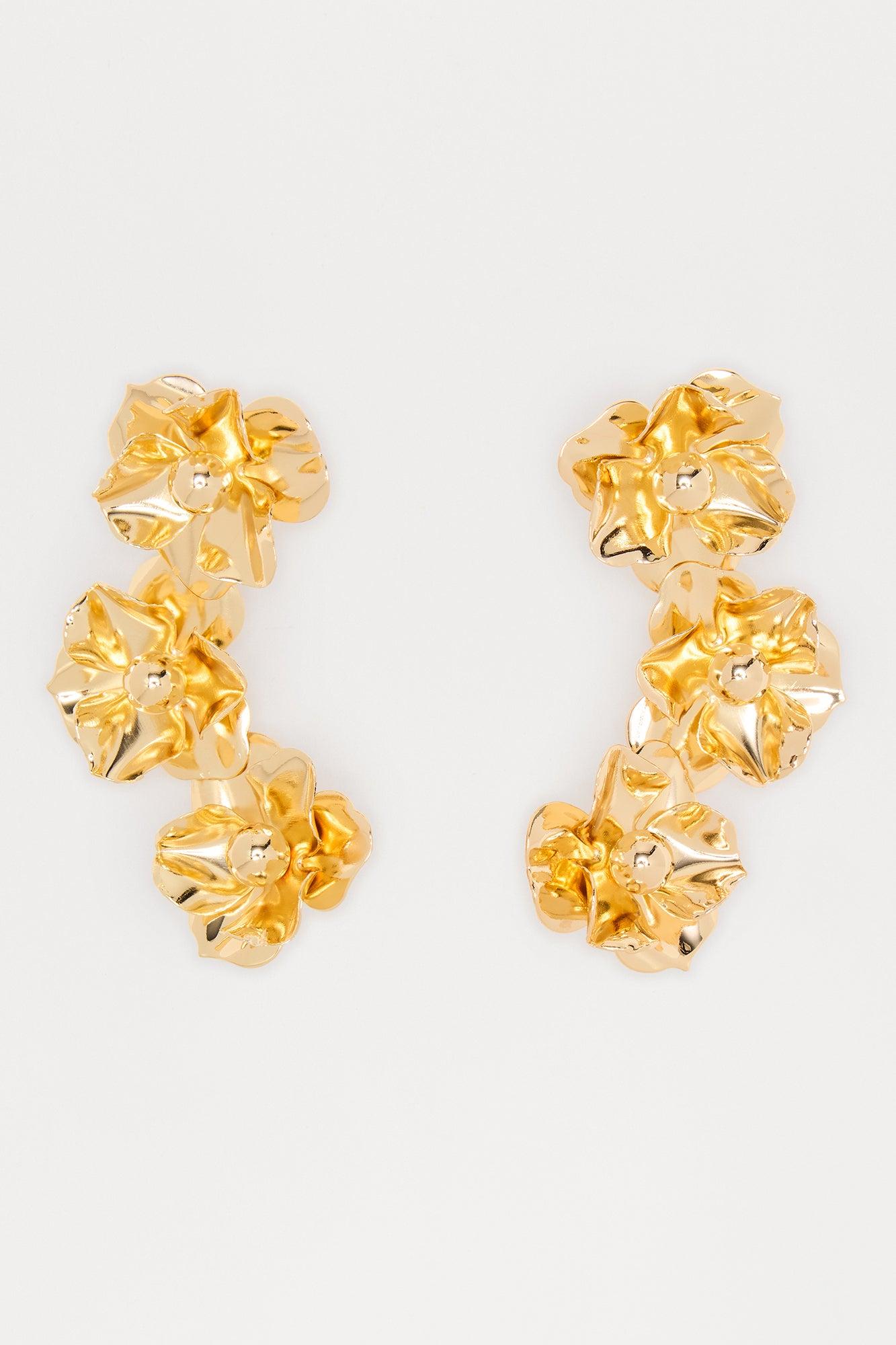 Floral Vine Ear Cuff Earring - Gold Product Image