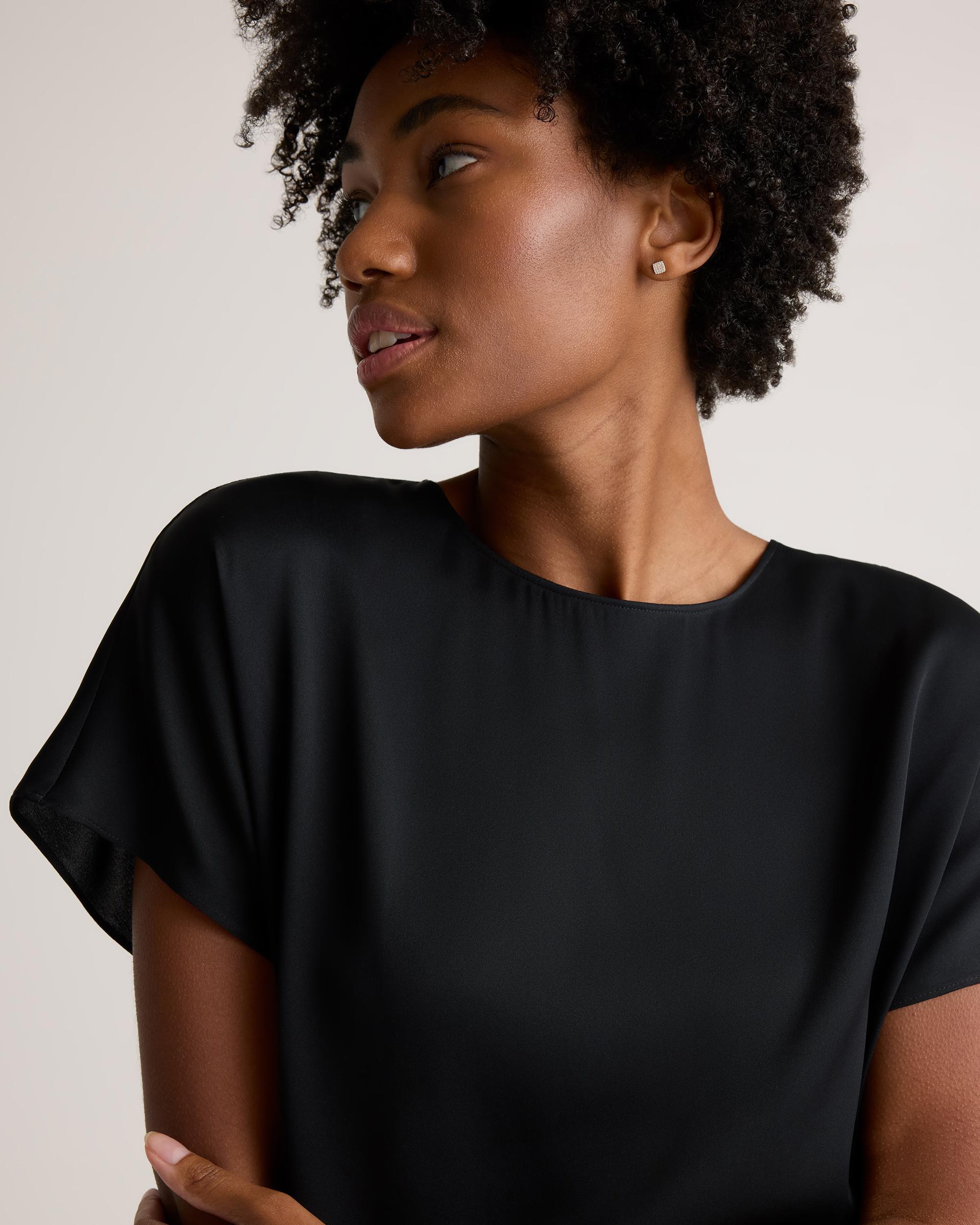 Quince | Women's Washable Stretch Silk Split Hem T-Shirt Size XL, Mulberry Silk Product Image