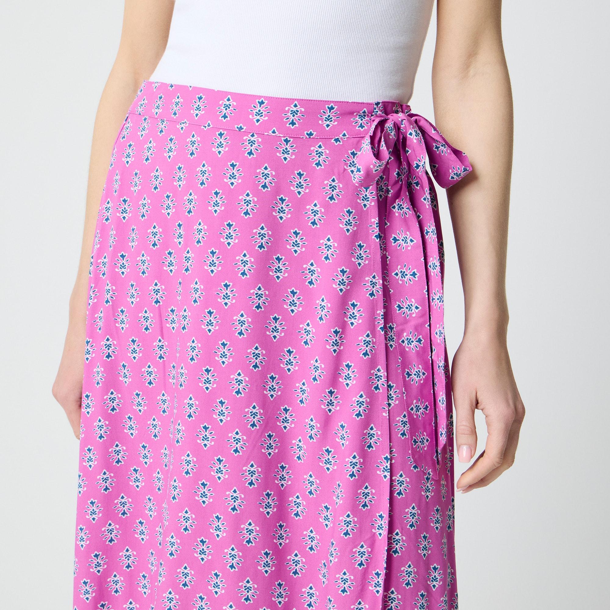 Printed faux-wrap skirt Product Image