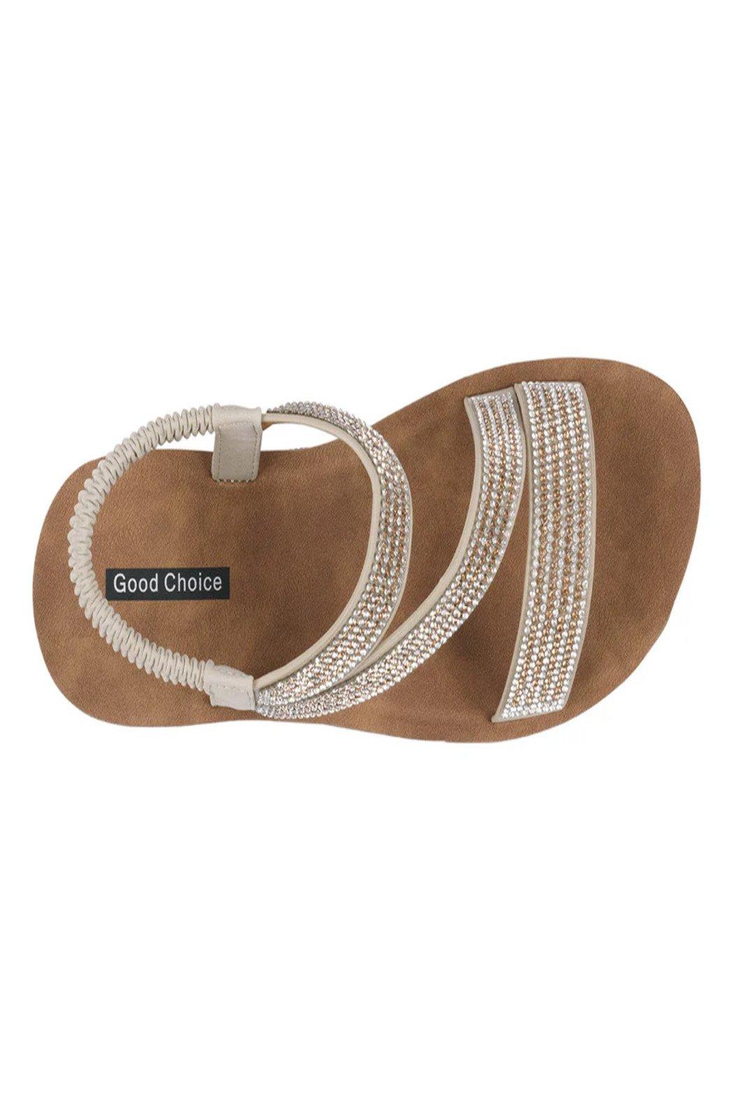 Embellished Cross Strap Wedge Sandal Product Image