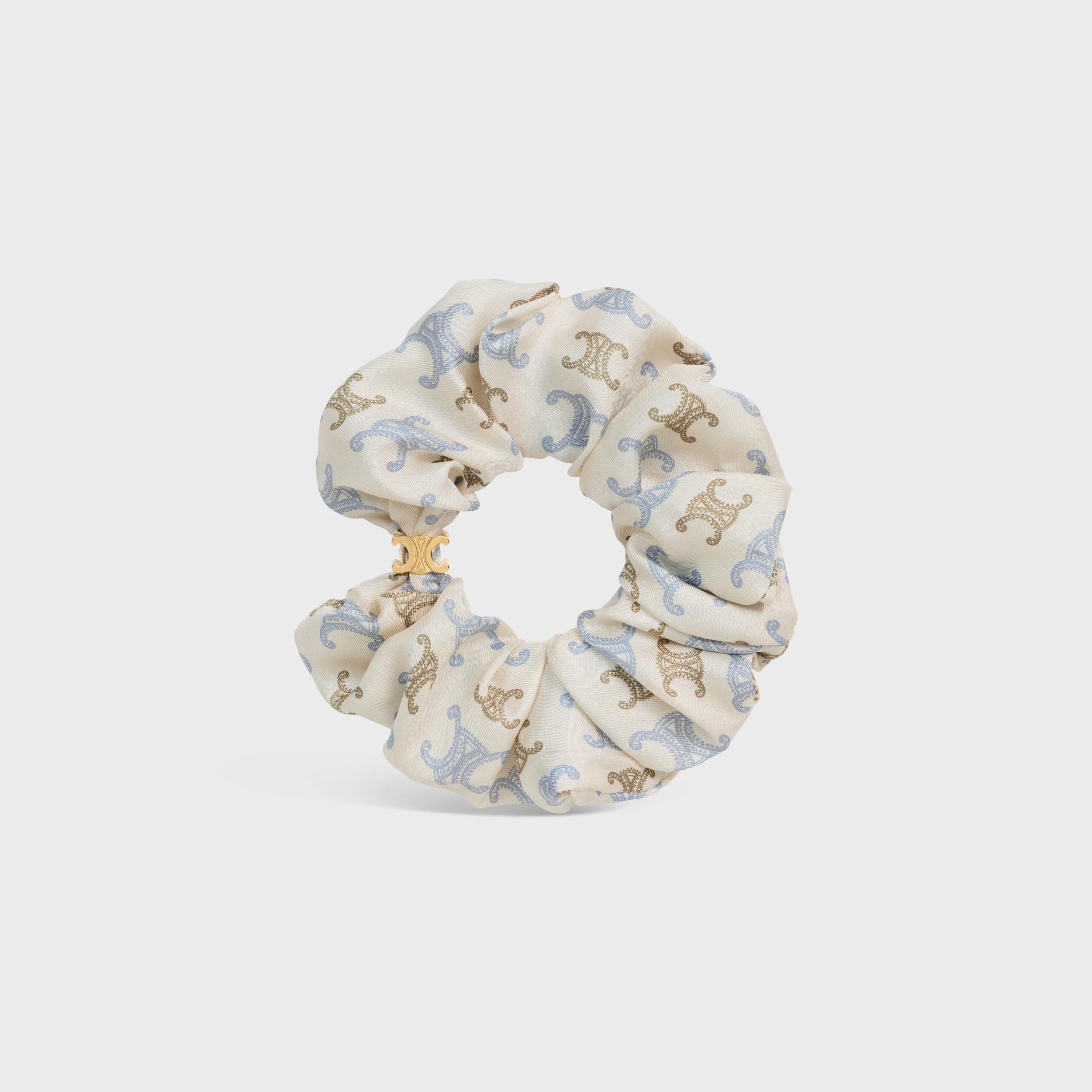 Celine Triomphe Couture Scrunchy in silk and Brass with Gold Finish Product Image