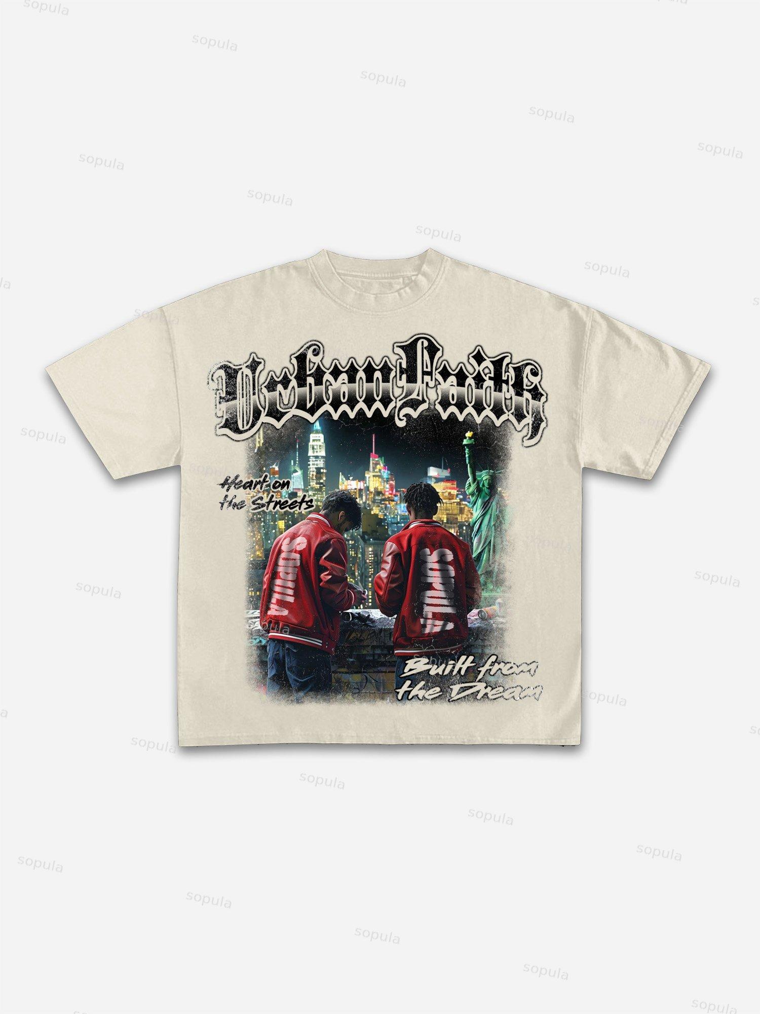 Urban Graffiti Faith Old Graphic Cotton T-shirt Product Image