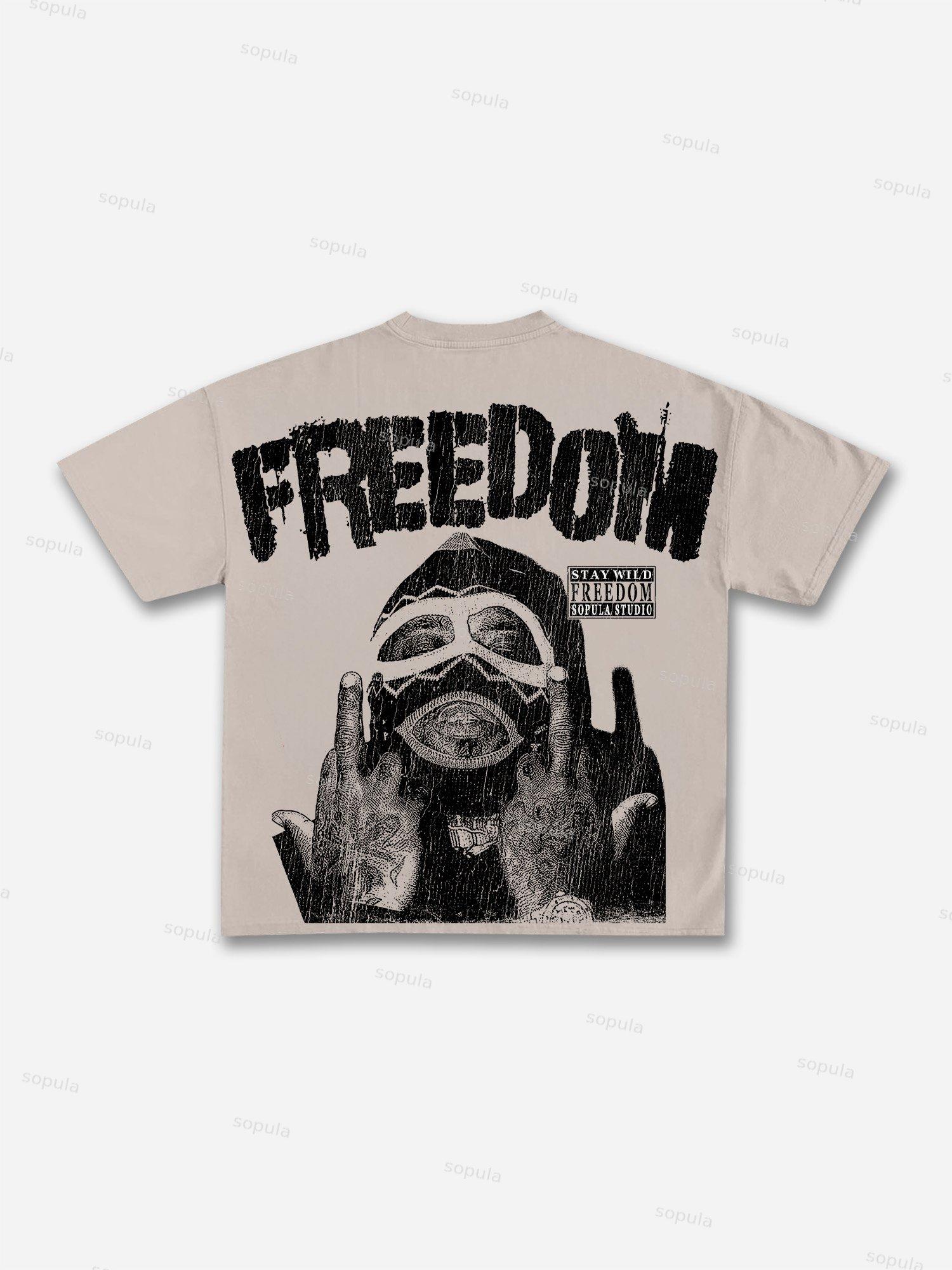 Noissey Camo Double Head Mask Graphic Cotton T-shirt Product Image