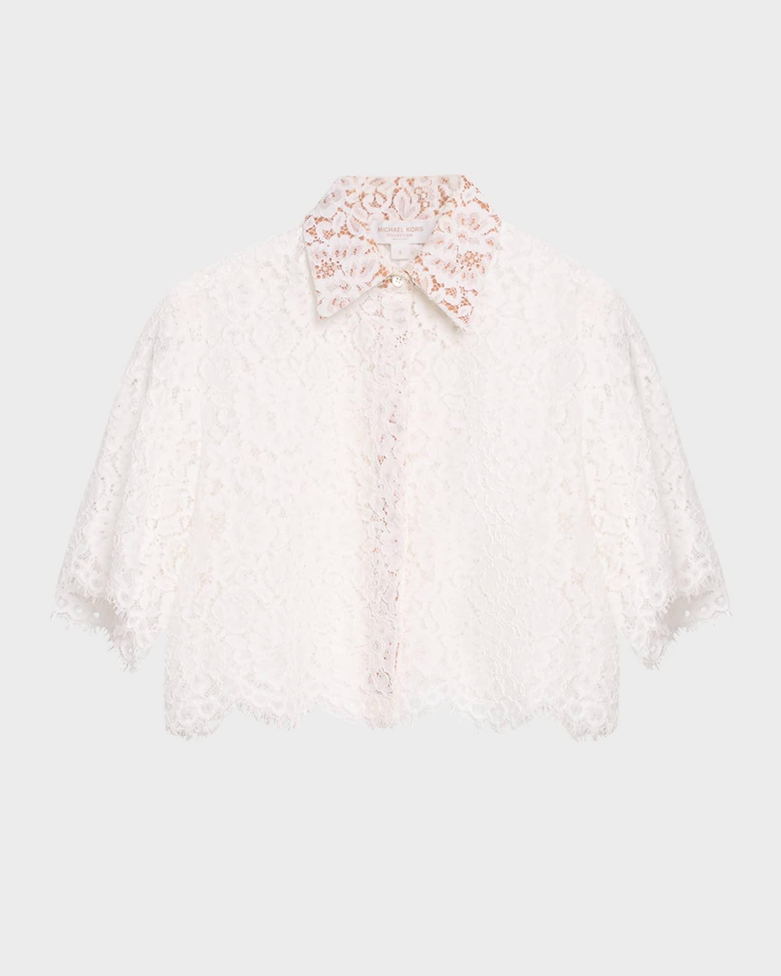 Lace Button-Front Shirt Product Image