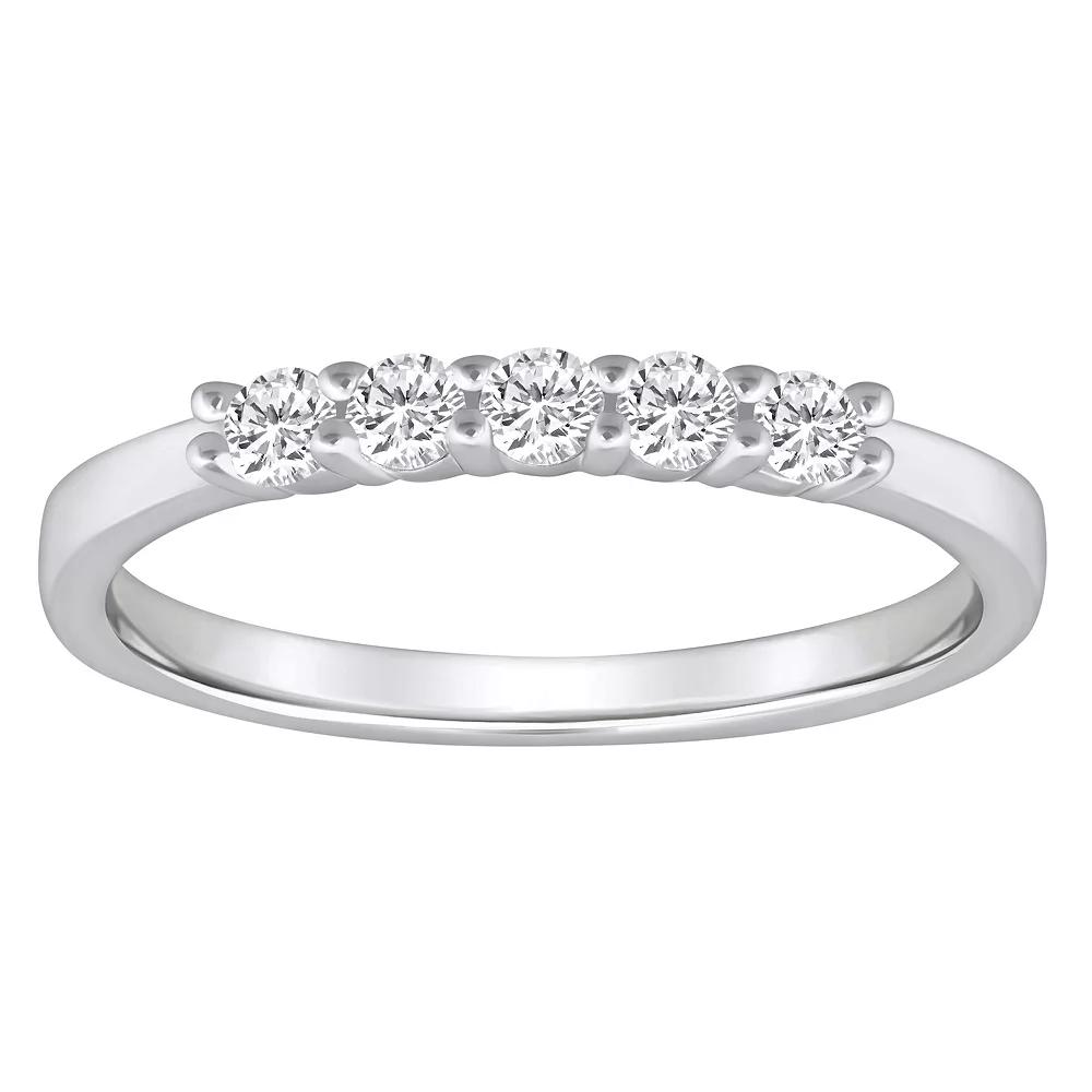 Alyson Layne 14k Gold 1/4 Carat T.W. Diamond 5-Stone Wedding Band, Women's,  Product Image