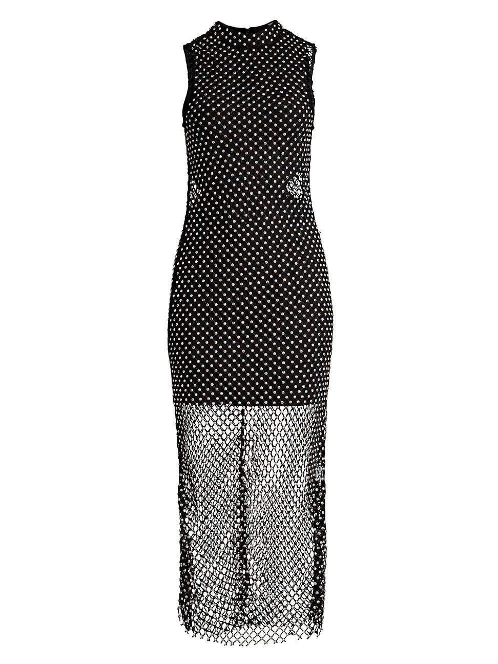 Womens Audrina Pearl Mesh Midi-Dress Product Image