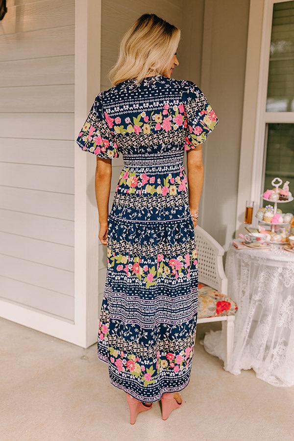 St. Tropez Stroll Floral Midi in Navy Product Image