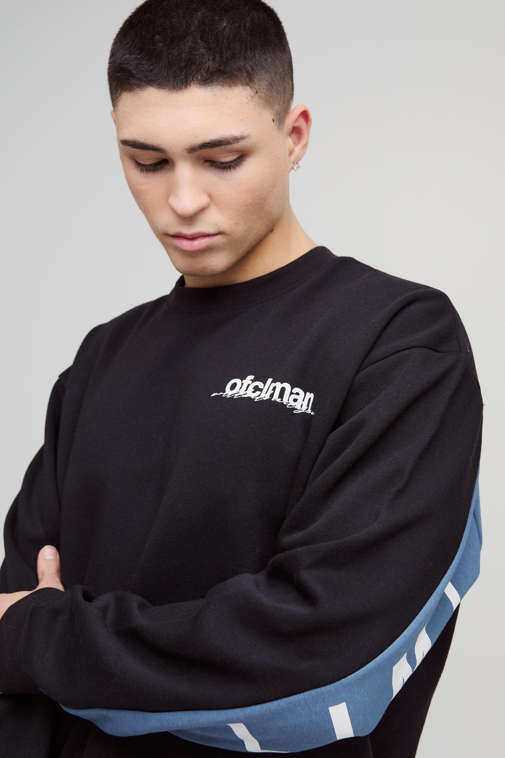 Oversized Boxy Large Scale Limited Panel Sweatshirt | boohooMAN USA Product Image