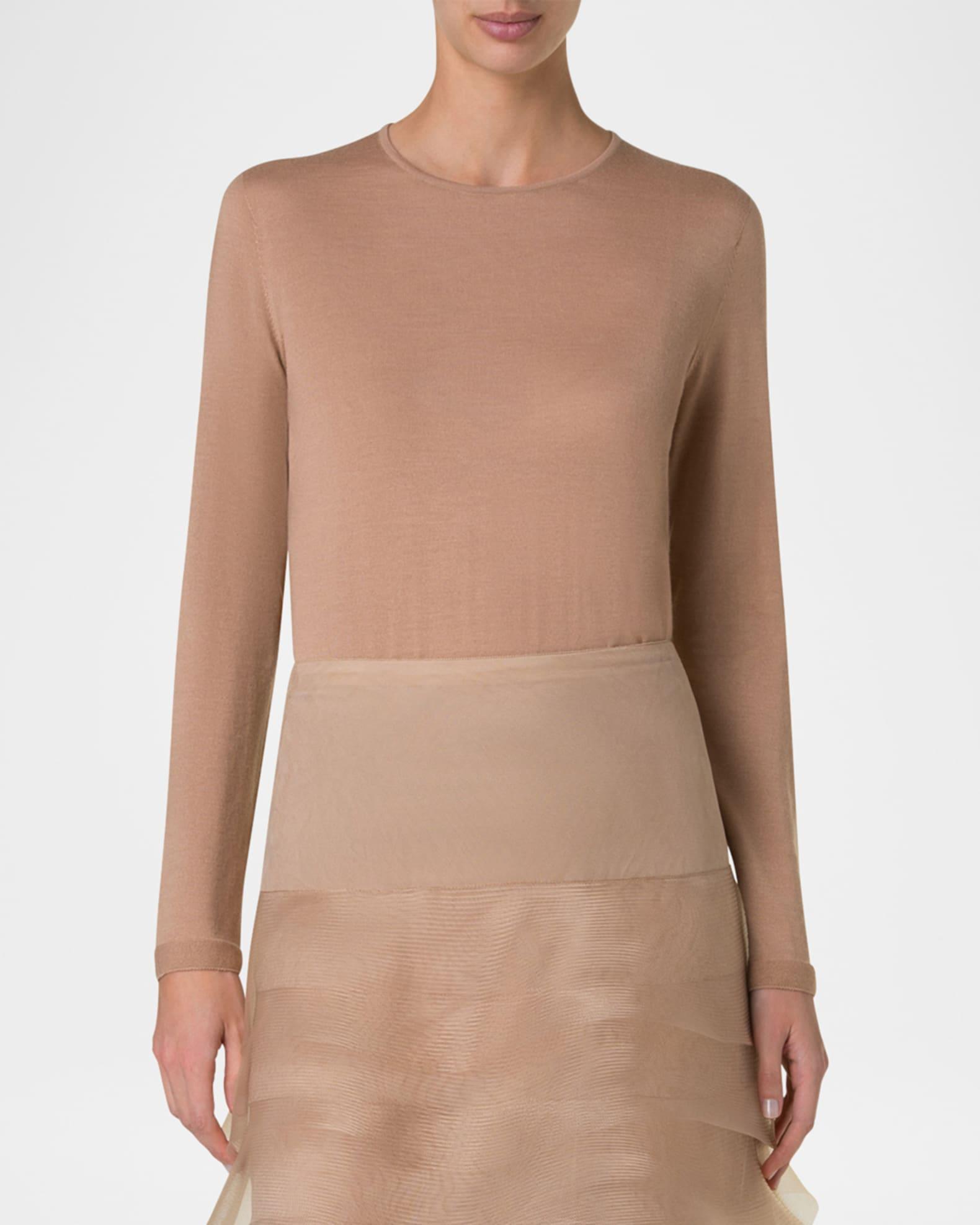 Seamless Cashmere-Silk Crewneck Sweater Product Image