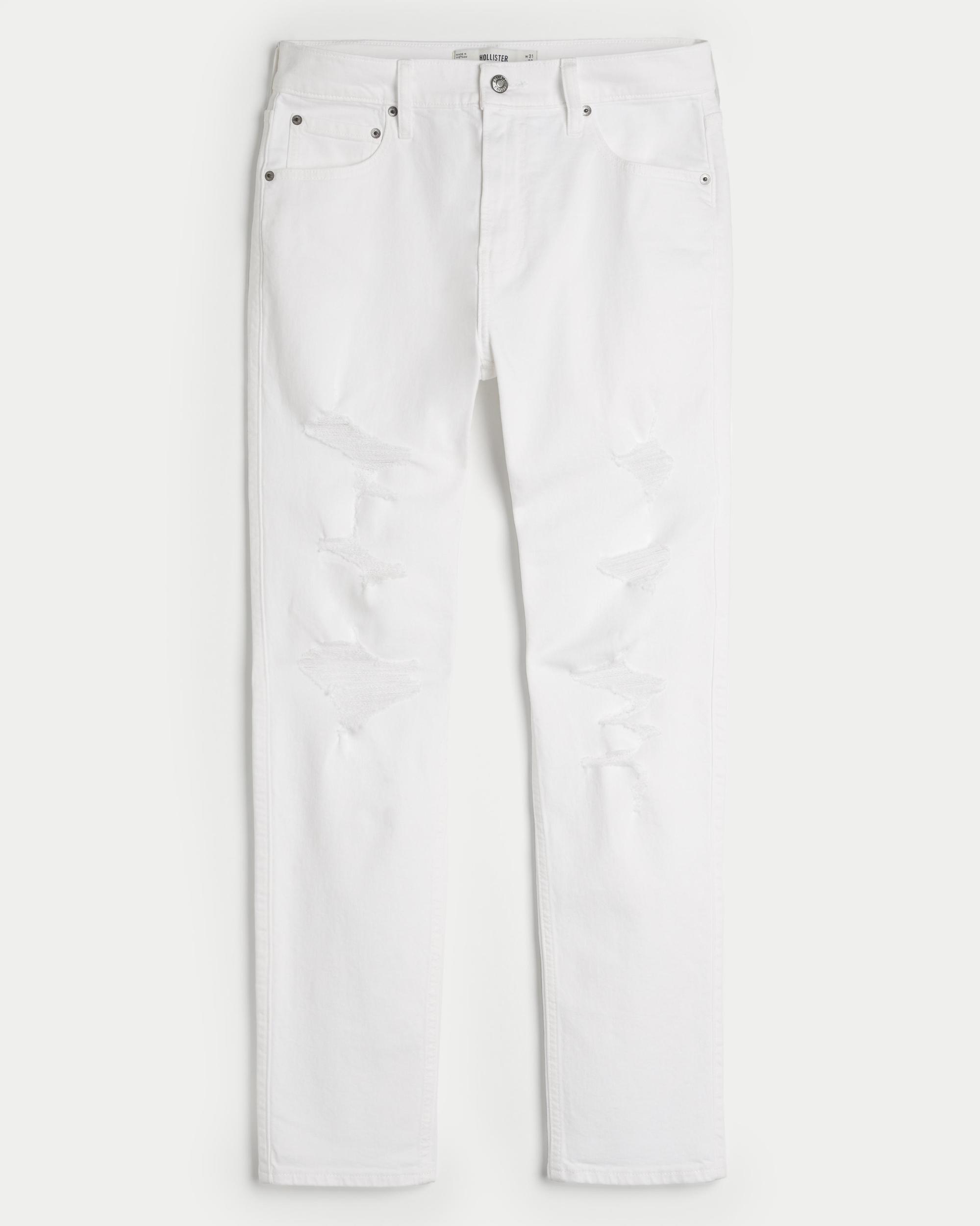 White Athletic Skinny Jeans Product Image