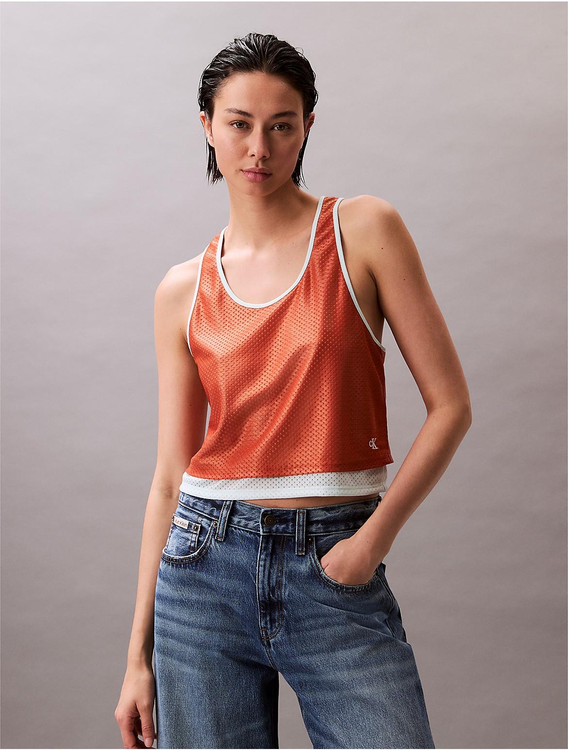 Calvin Klein Womens Pride Mesh Tank Top - Dark Orange Product Image