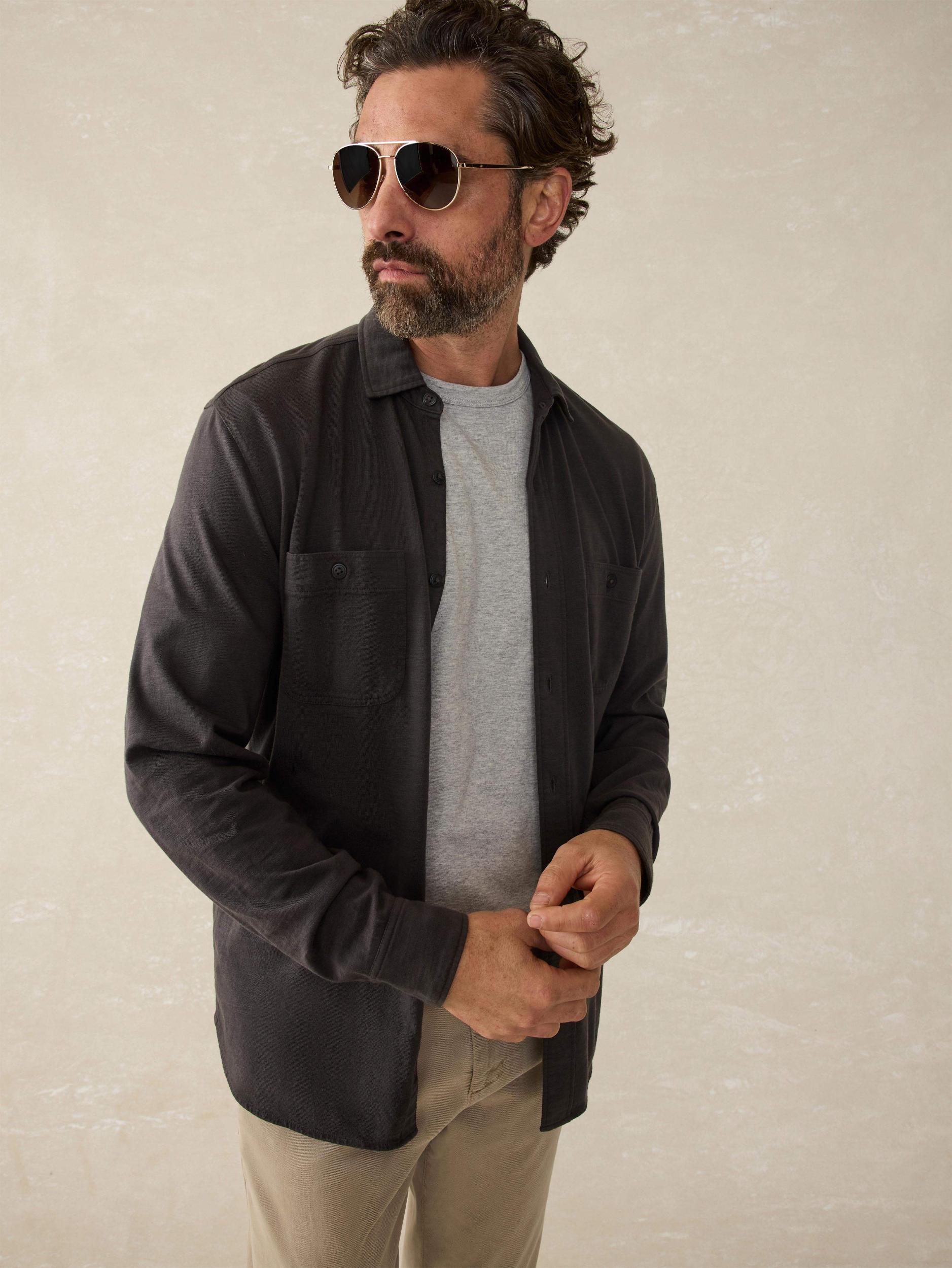 Sunwashed Knit Shirt - Washed Black Male Product Image