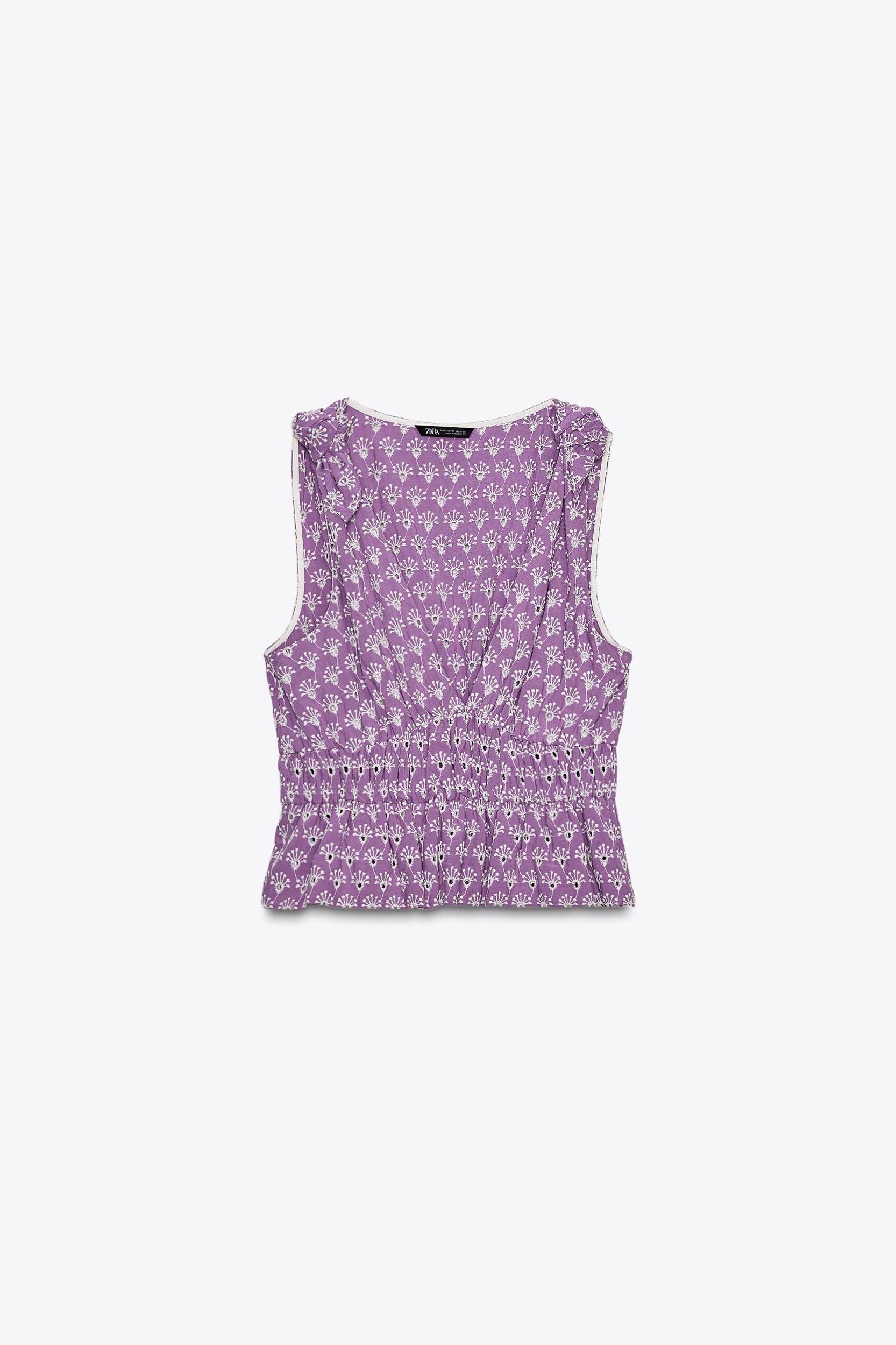 EMBROIDERED EYELET TIE TOP Product Image