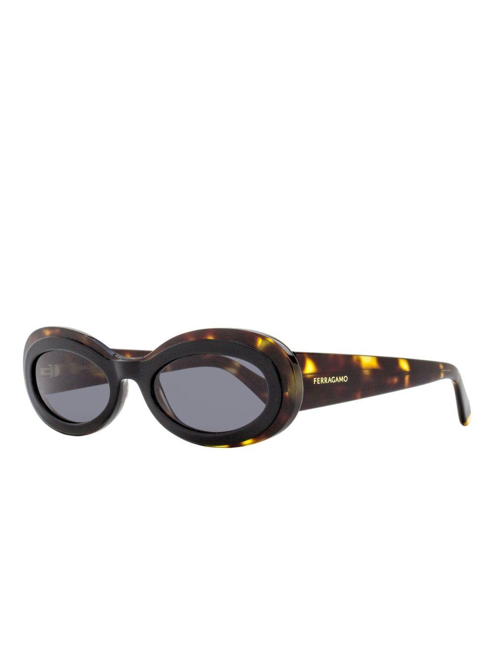 tortoiseshell-effect oval-frame sunglasses Product Image