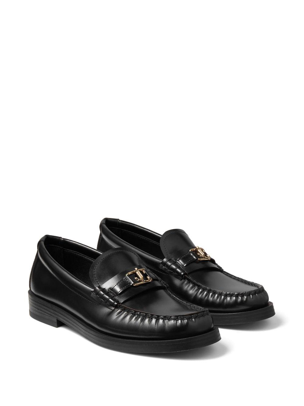 Addie logo-plaque leather loafers Product Image