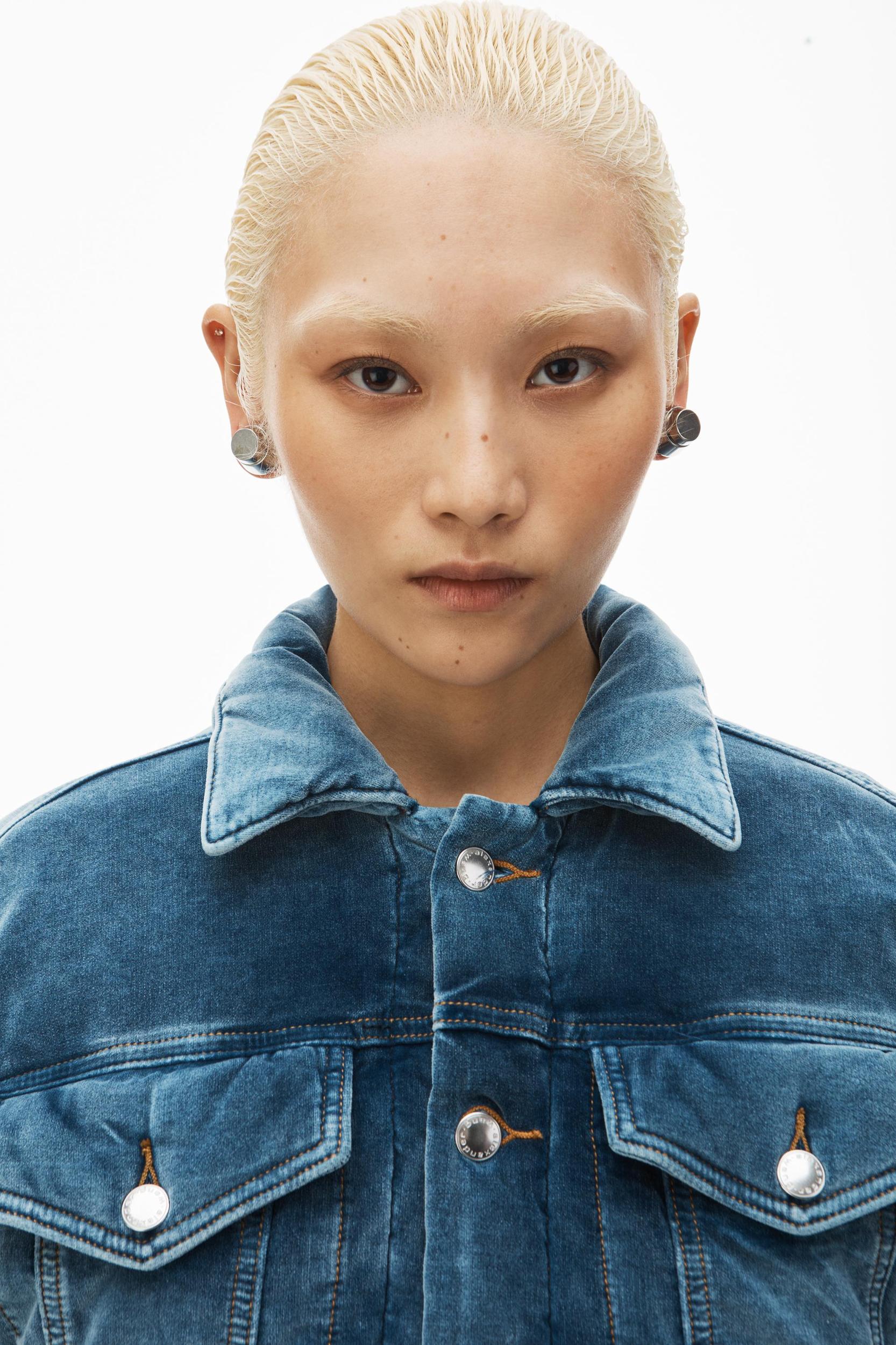 Down Trucker Jacket In Cotton Velvet Product Image