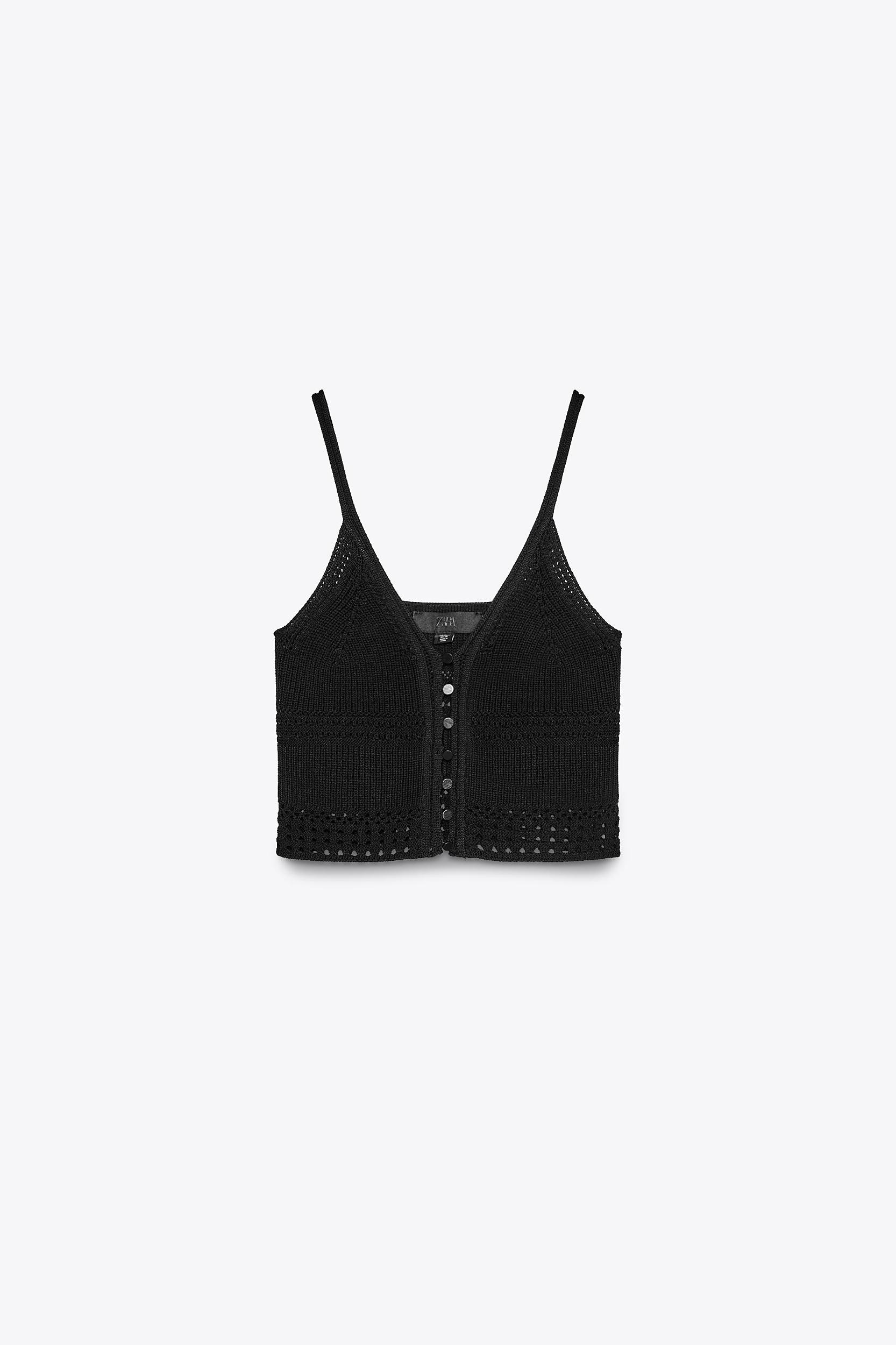 STRAPPY KNIT CROP TOP Product Image