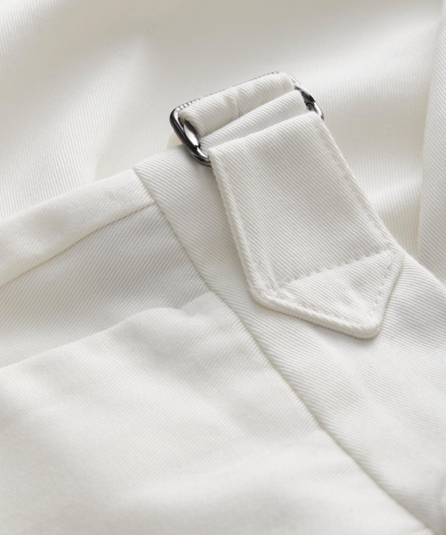 Lightweight Cotton Side Tab Trouser in White Product Image