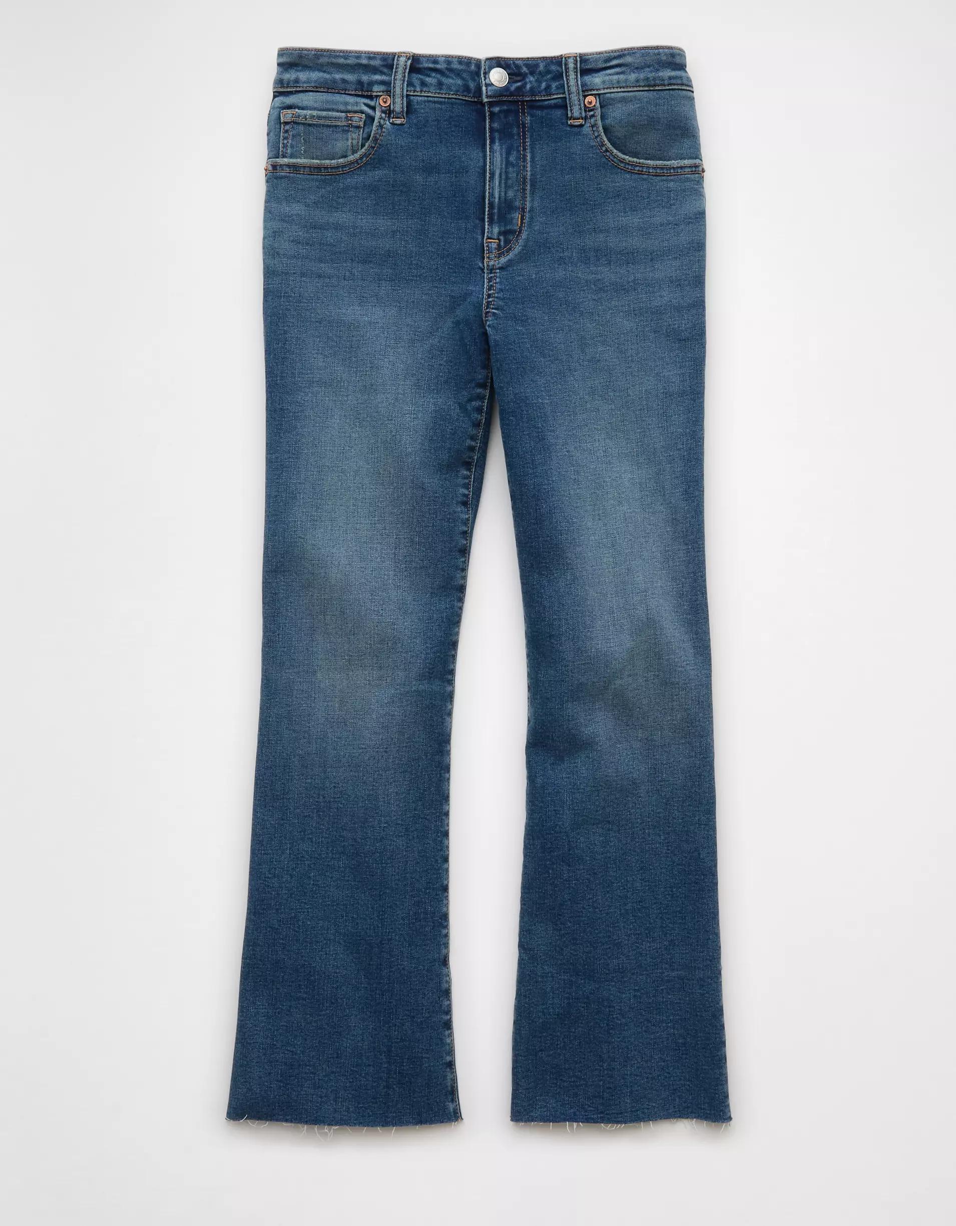 AE Next Level High-Waisted Kick Bootcut Crop Jean Product Image