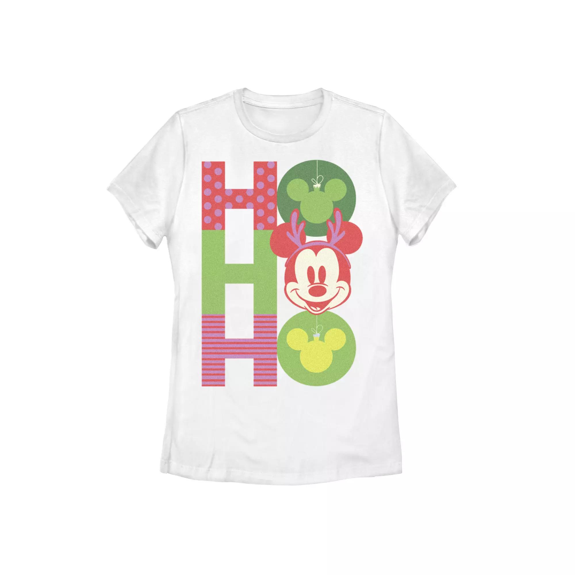 Disney's Mickey Mouse Juniors' Christmas Ornaments Graphic Tee, Women's,  Product Image