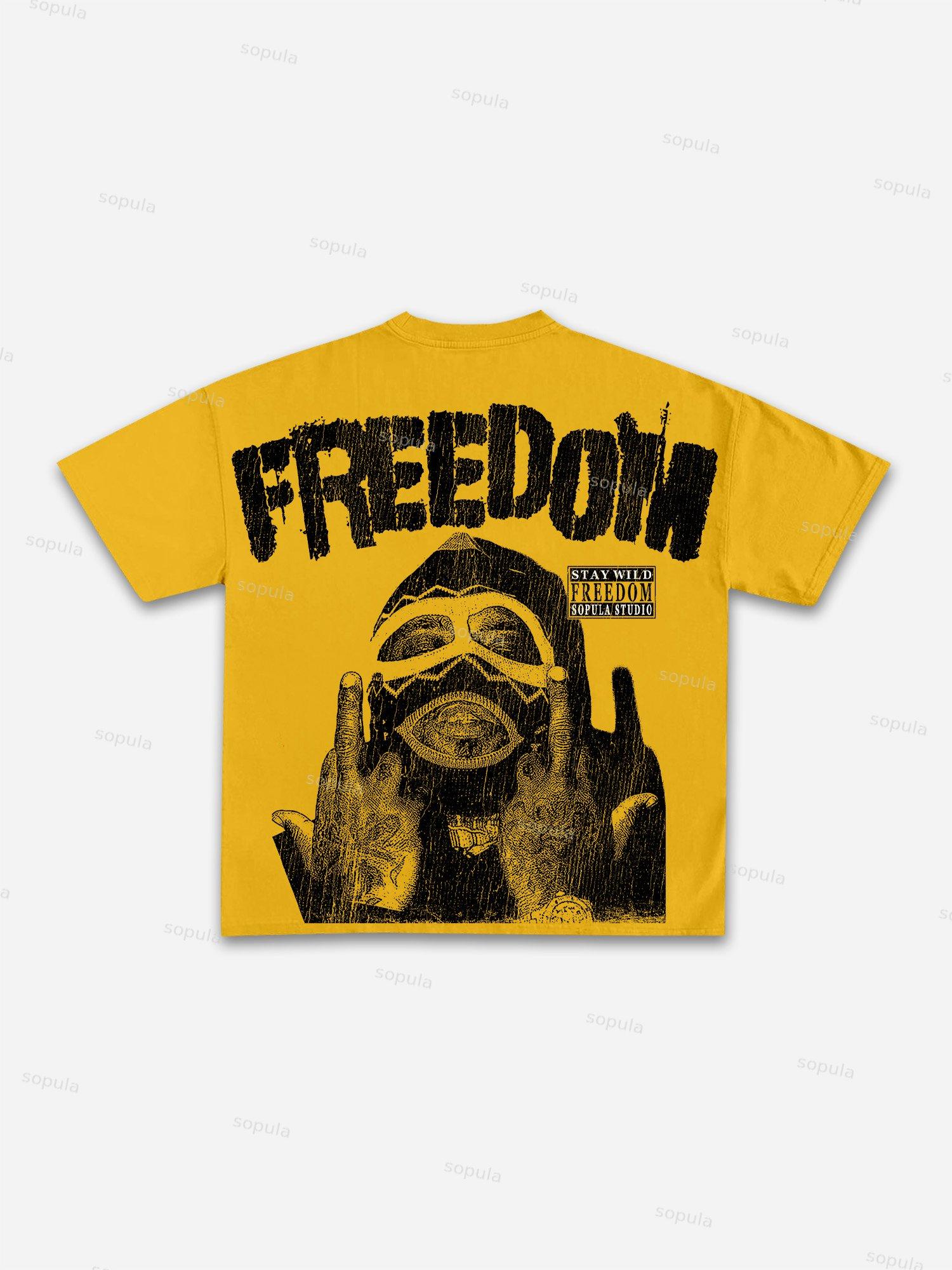 Noissey Camo Double Head Mask Graphic Cotton T-shirt Product Image
