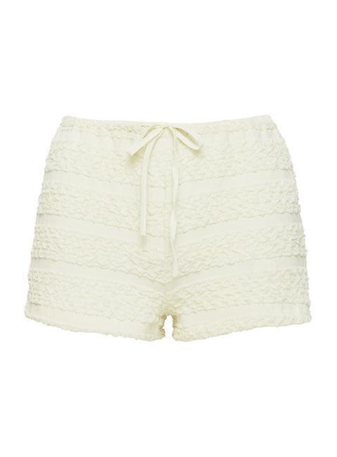 Pinup Broderie Micro Shorts Cream Product Image